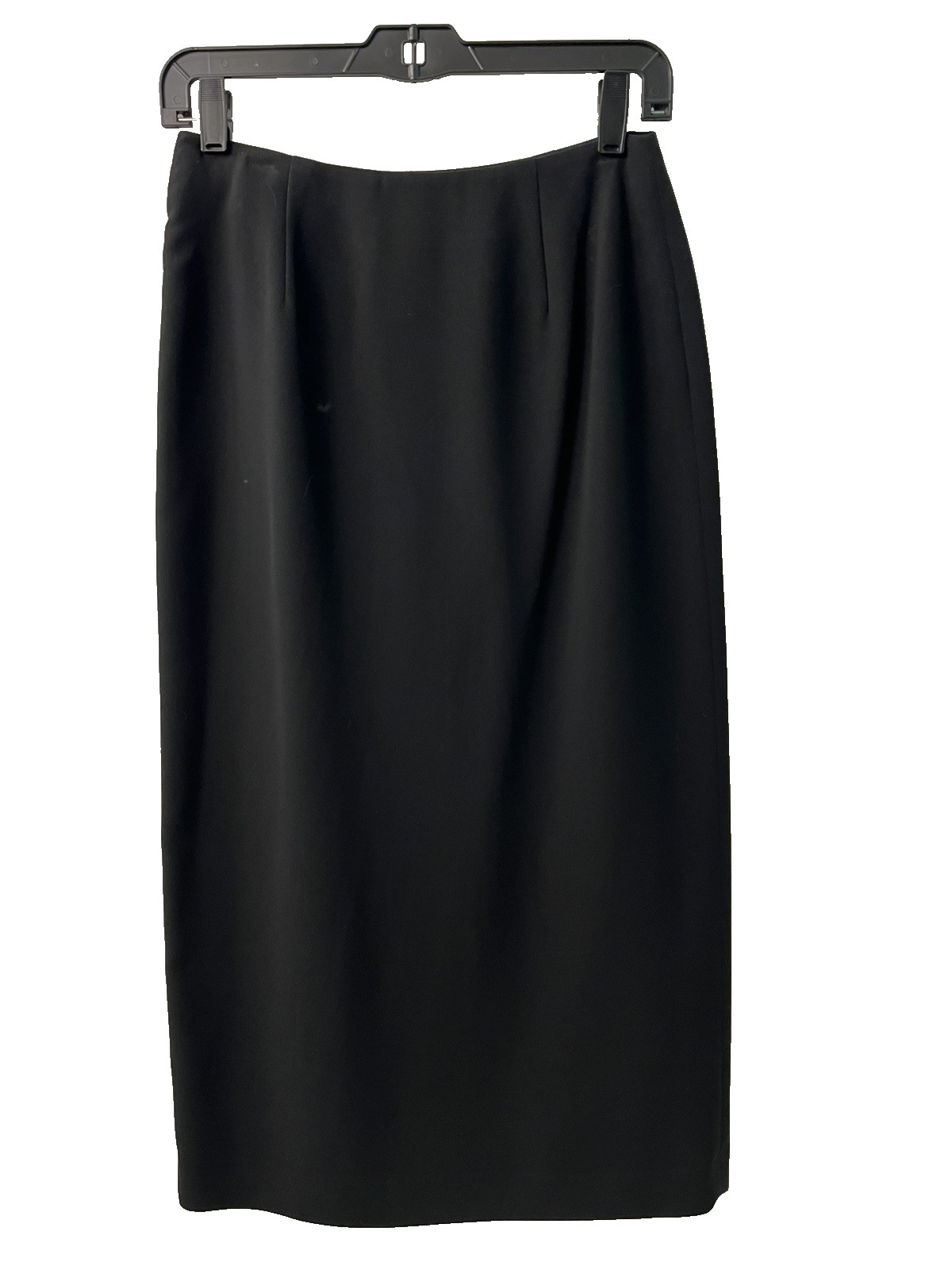 Vintage Petite Sophisticate Black Mid-Calf Pencil Skirt slit Career dressy 2P