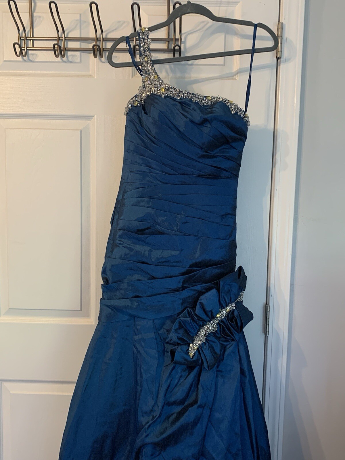Sapphire Blue Vintage Prom Dress, In Great Condition, Missing Corset Drawstring