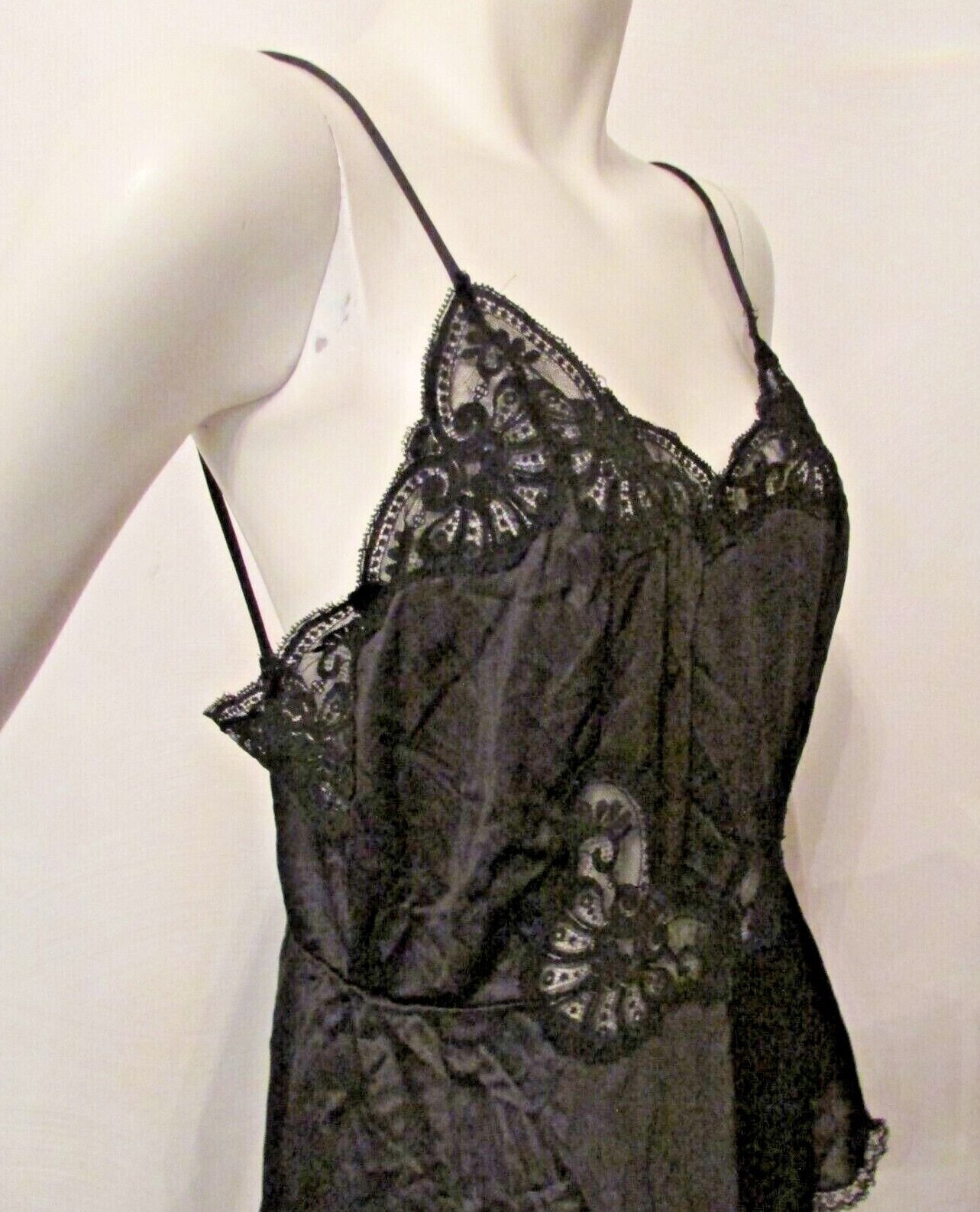 Delicacies Maidenform 91015 Nylon & Lace One Piece Teddy Bodysuit 34/75 USA made