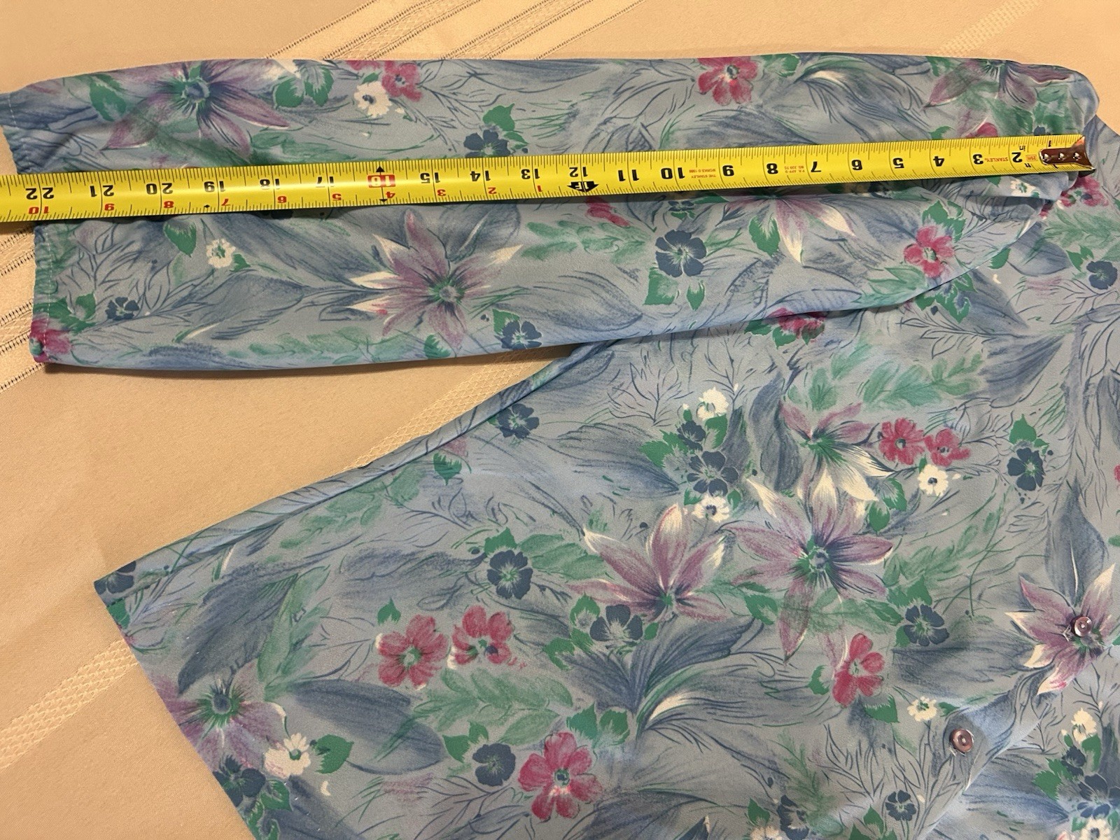 Vintage Deadstock 80s Blouse Size 38 Watercolor Floral Print Grandma Secretary