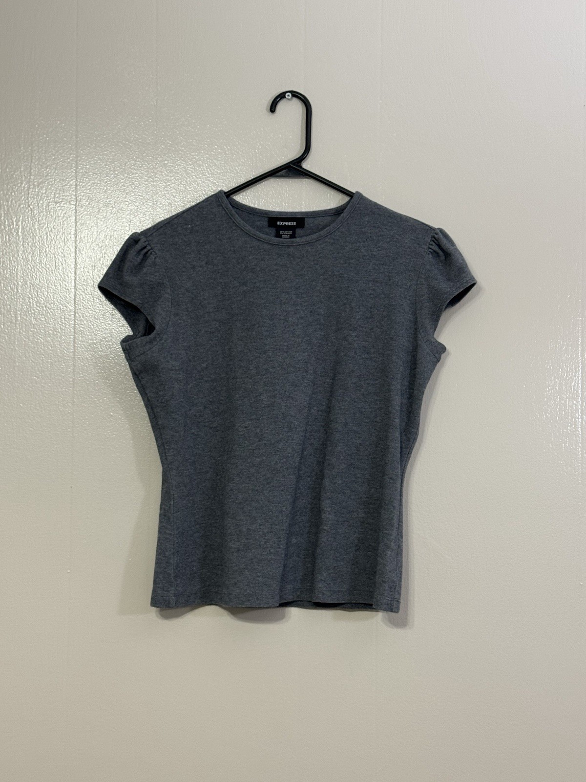 Vintage 1990s Express Gray Knit Cotton Blend Top Size L C81