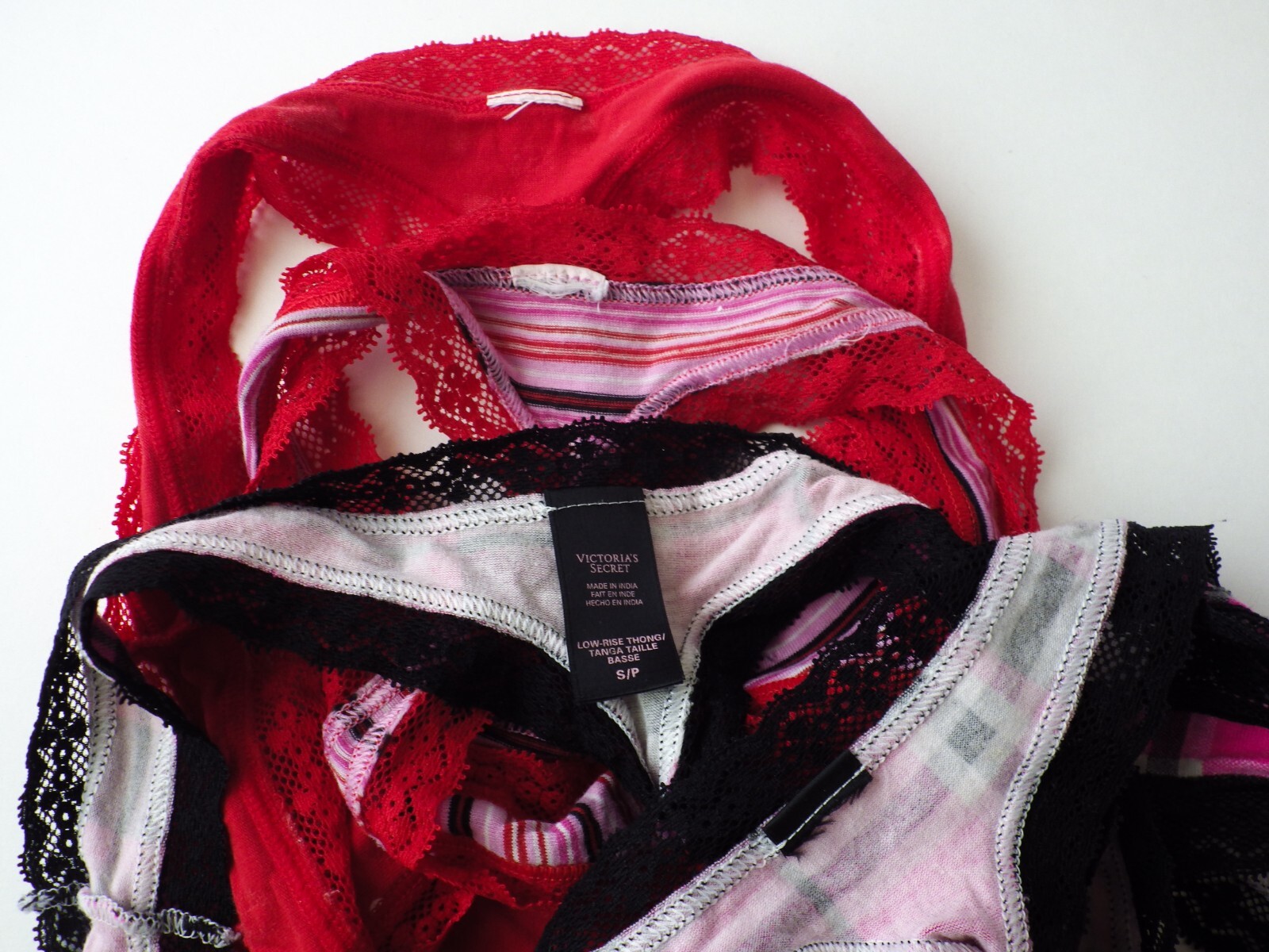 VTG 2011-2012 Victoria’s Secret Cotton Lace Thong Panties Lot SMALL