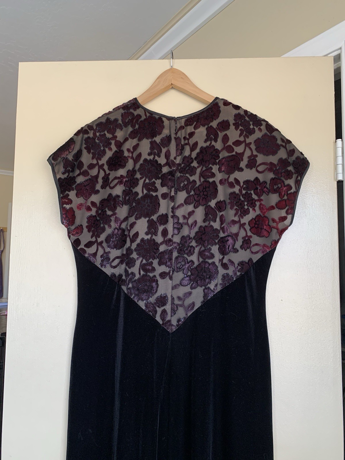 Jeffrey & Dara Evenings Maxi Dress Velvet Burnout Vtg Party Holiday Elegant 16T