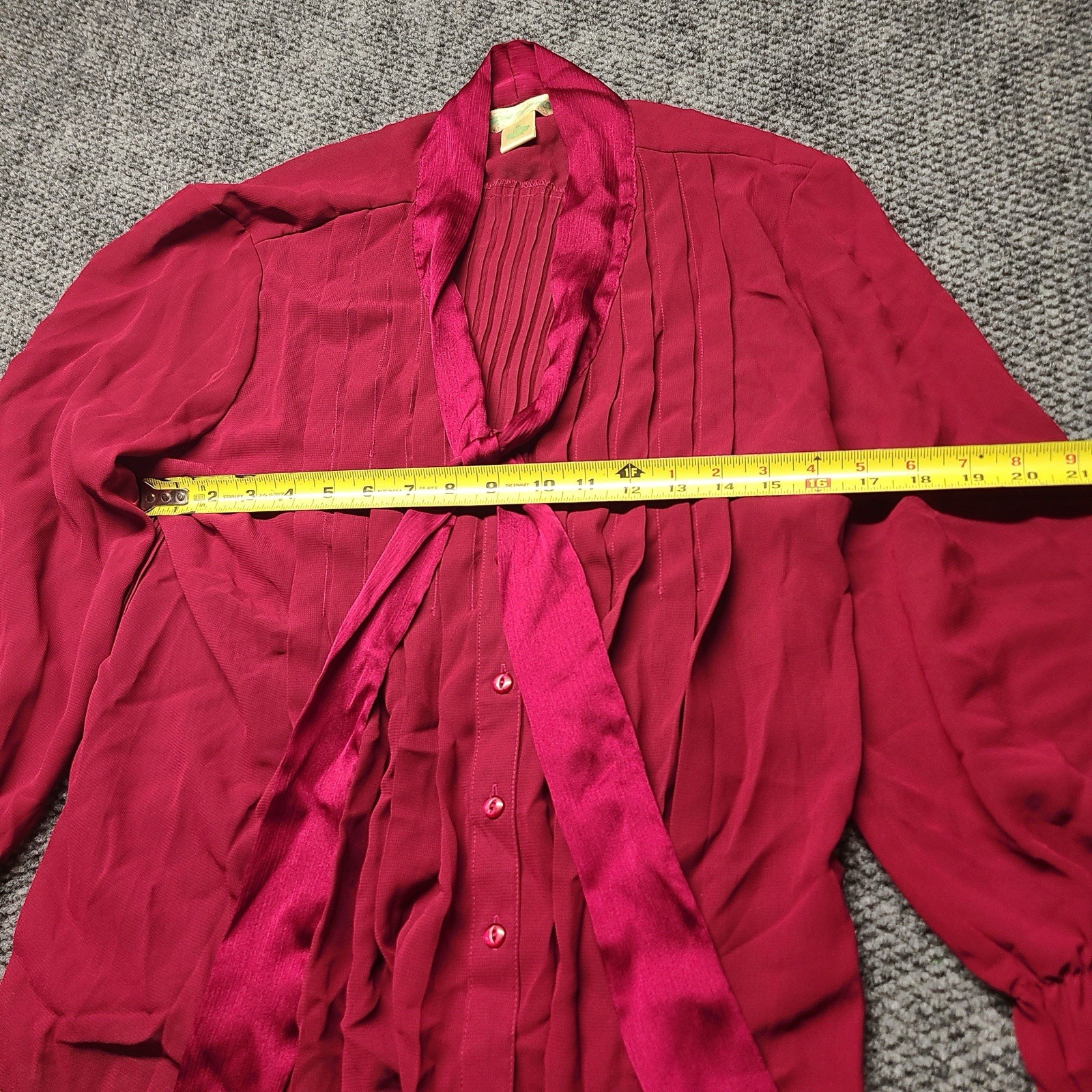 VTG New York City Design Co. Pink Silk Shirt Button Up Blouse Long Sleeve Sz XL
