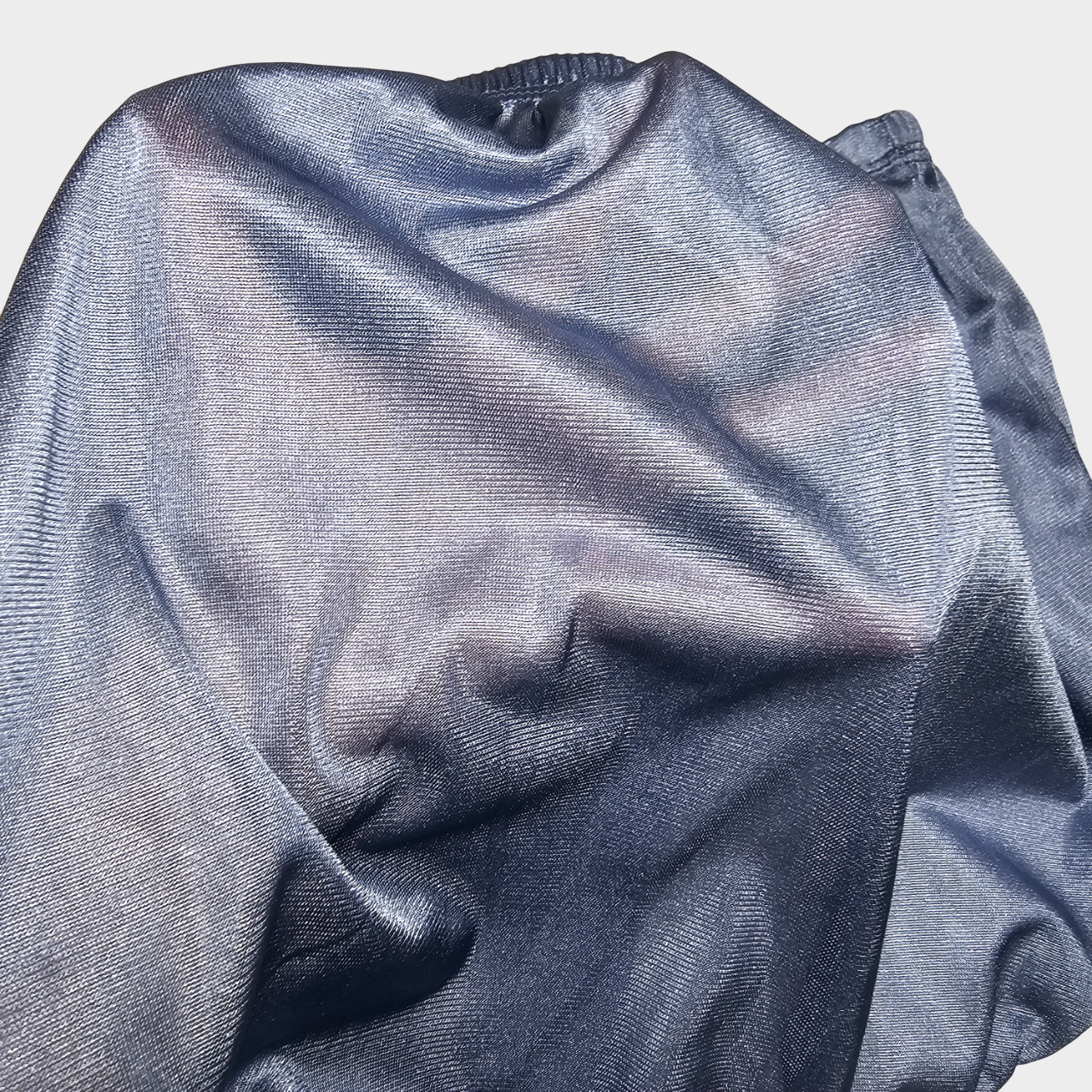 VTG Silky Nylon Panty Smoke Gray Granny Double Gusset Brief Sz. 10-11 Hip 48-52″