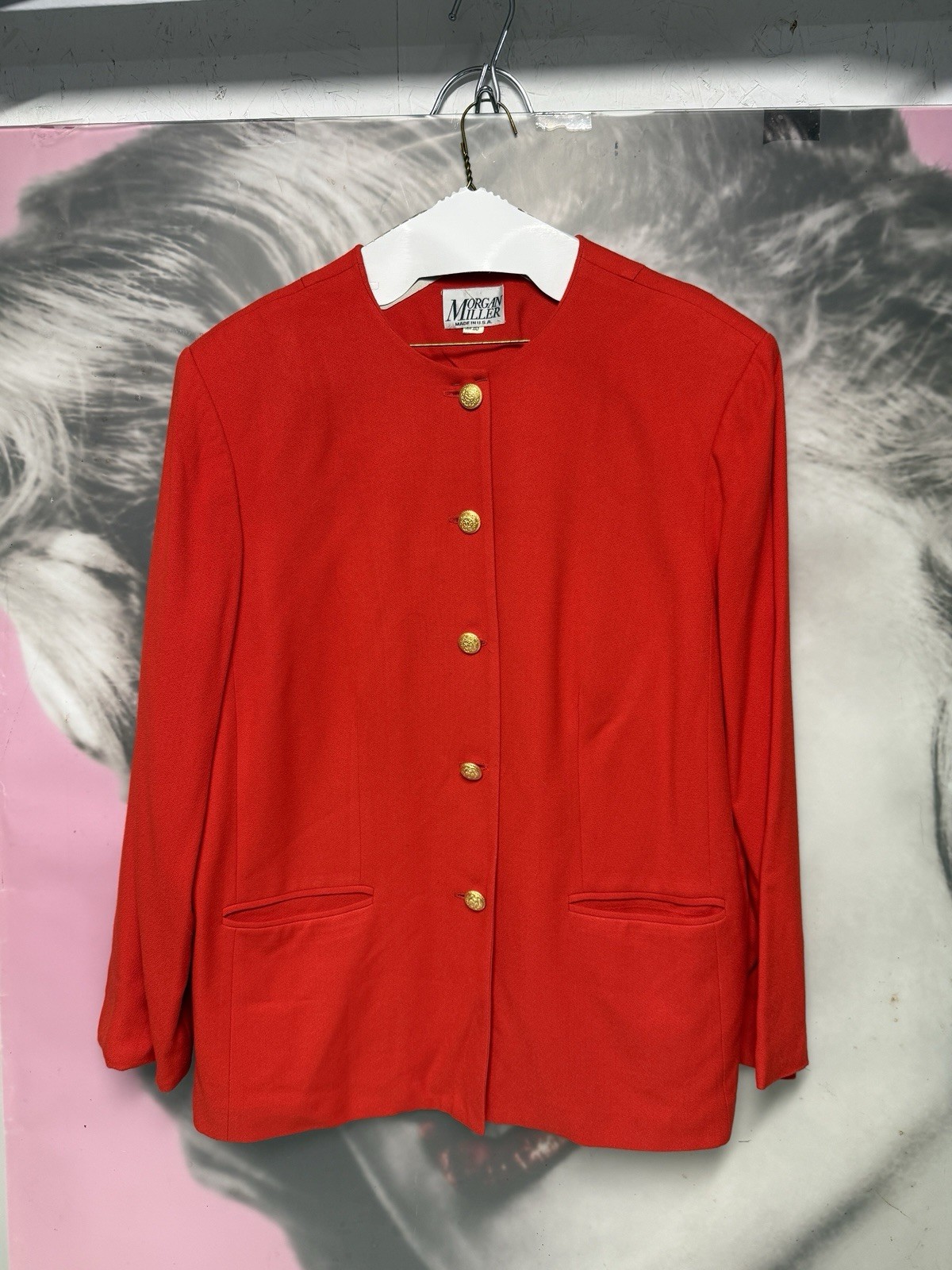 Vintage Y2K Morgan Miller Blazer With Gold Buttons Bright Fun Sz 20