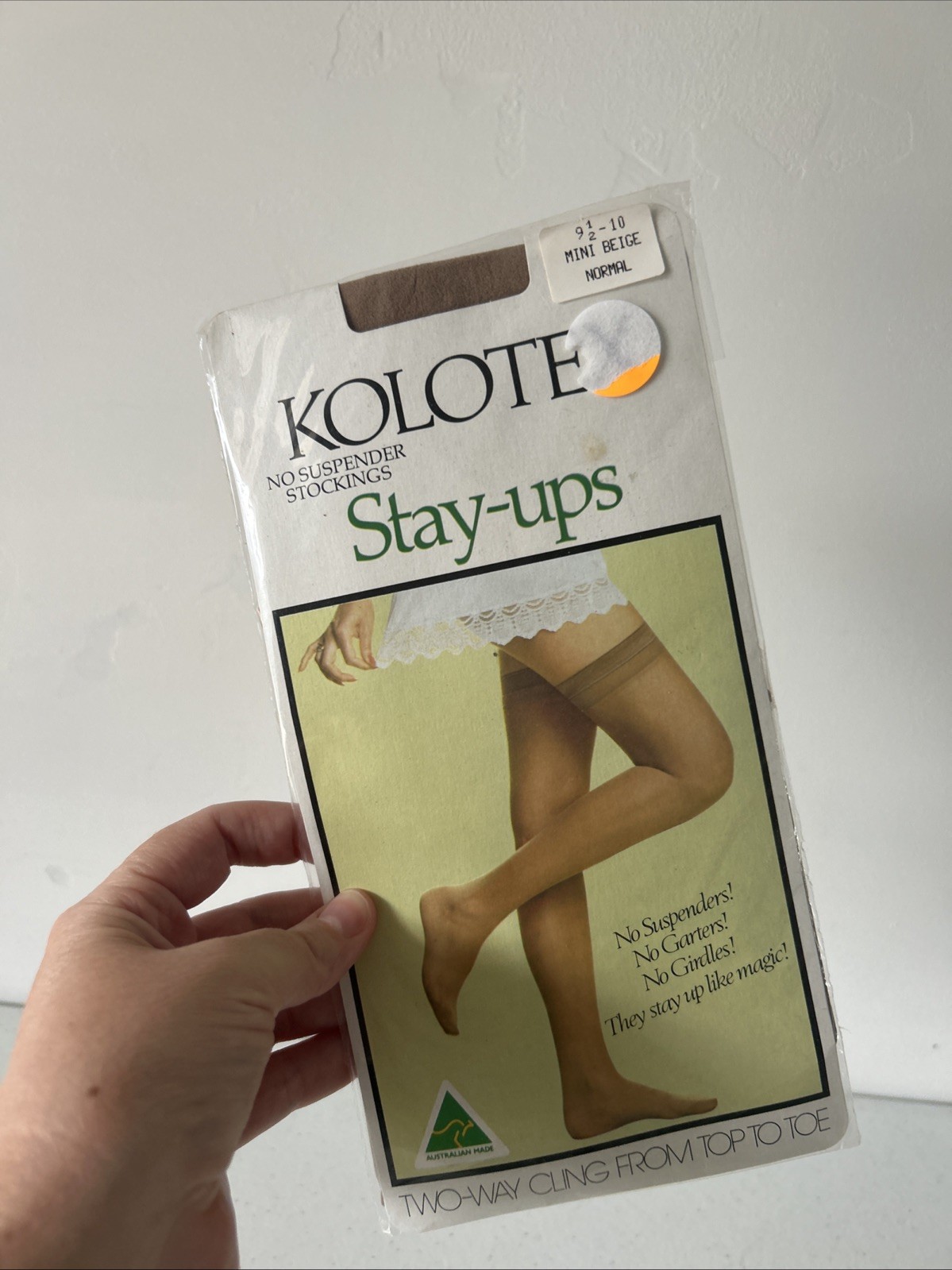 Kolotex Stay – Ups – 9 1/2 – 10 Mini Beige Normal Made In Australia NEW