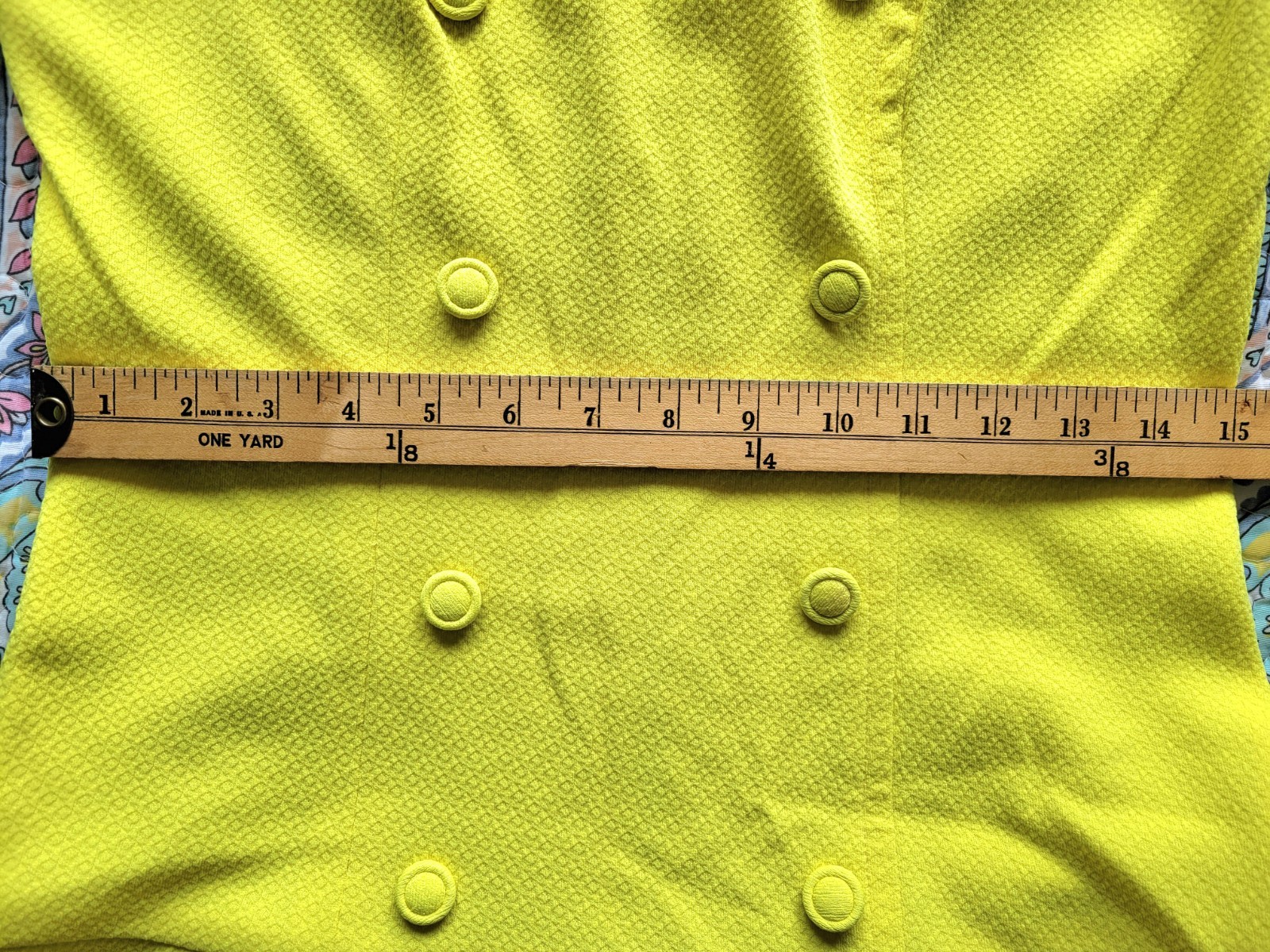Vintage 60s Drop Waist Mini Dress Fit & Flare Size M Yellow Preppy Mod Tennis