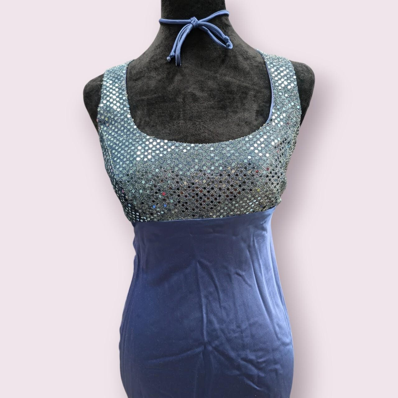 Size 3 Vintage 90s 579 Mermaid Open Back Maxi Prom Dress