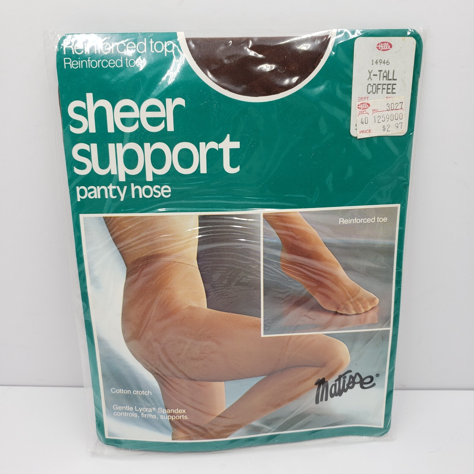 Vintage Matisse Sheer Support Ultra Sheer Pantyhose Lot 2 X Tall Grape Coffee