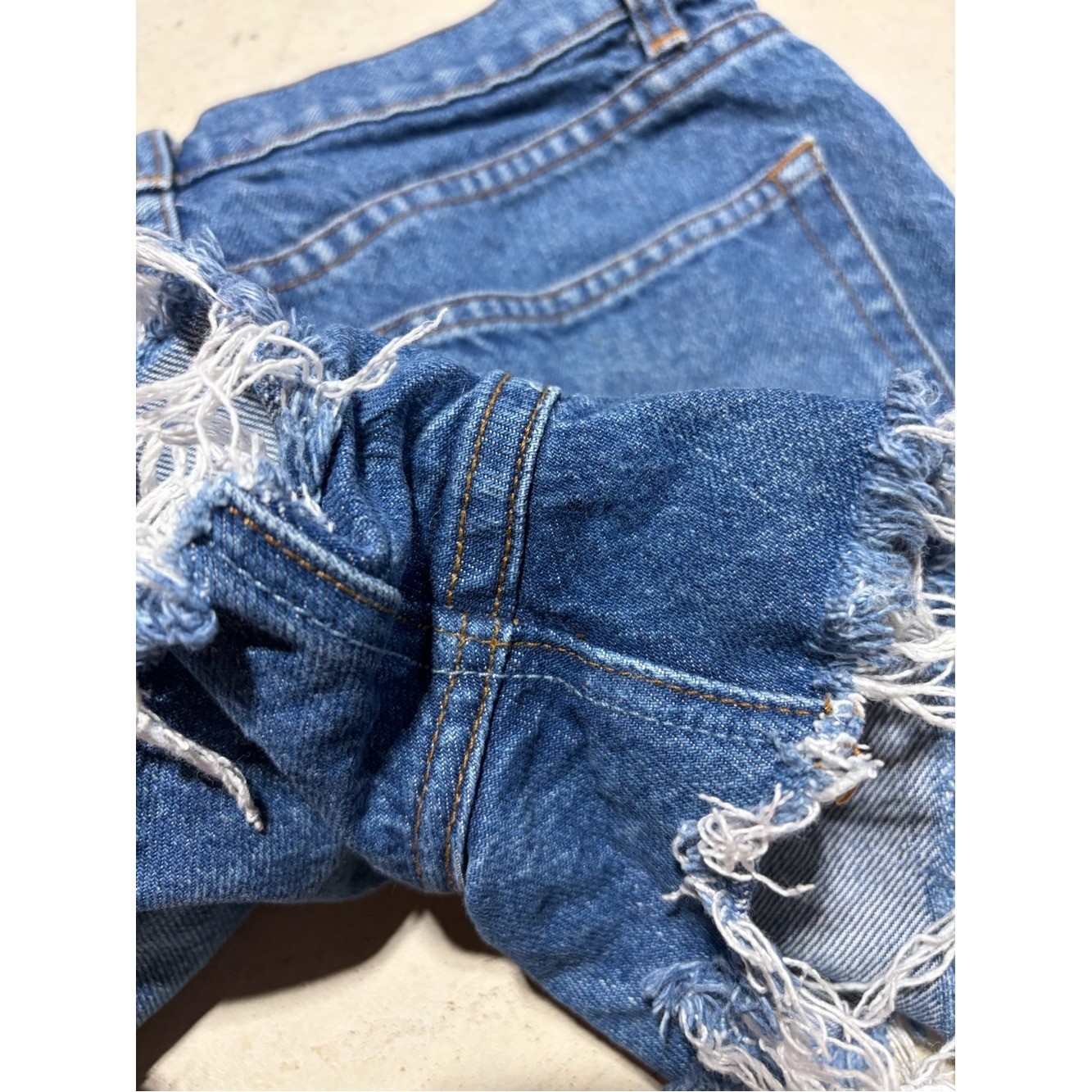 Reformation Dixie High-Rise Distressed Denim Shorts 26