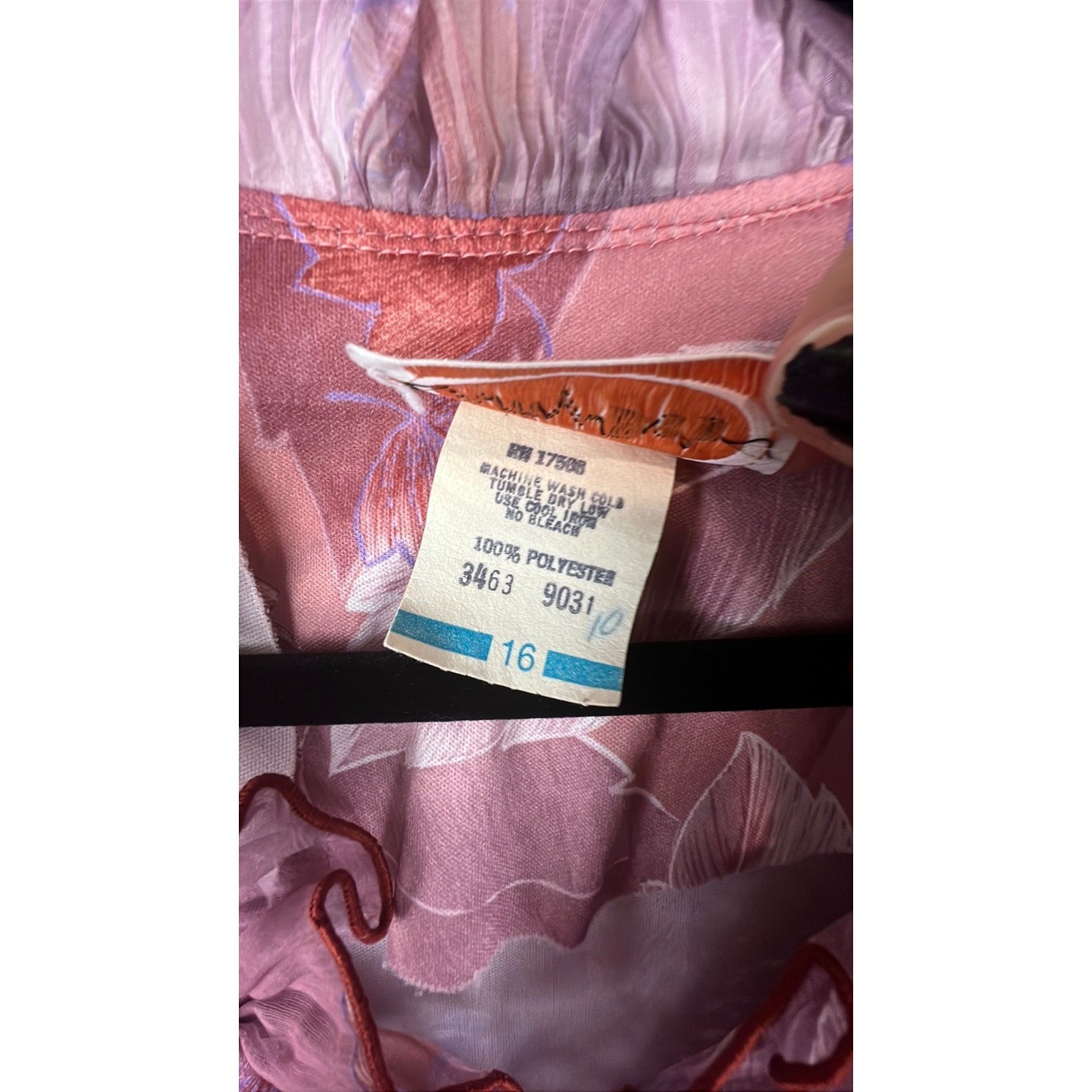 Vintage 70s Midi Dress Boho Cottagecore Retro Mauve Pink Polyester 16