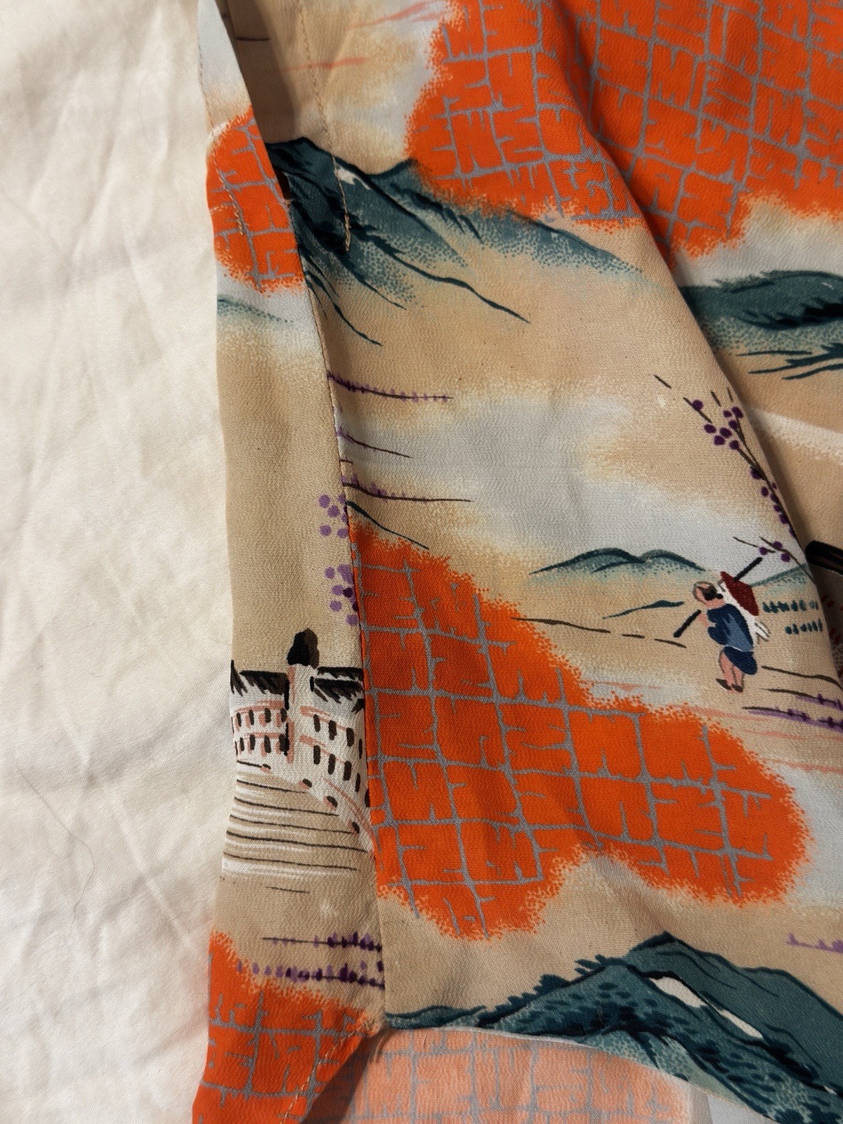 1950s Vintage Shaheen’s of Honolulu Hawaiian Tie Front Blouse Women’s