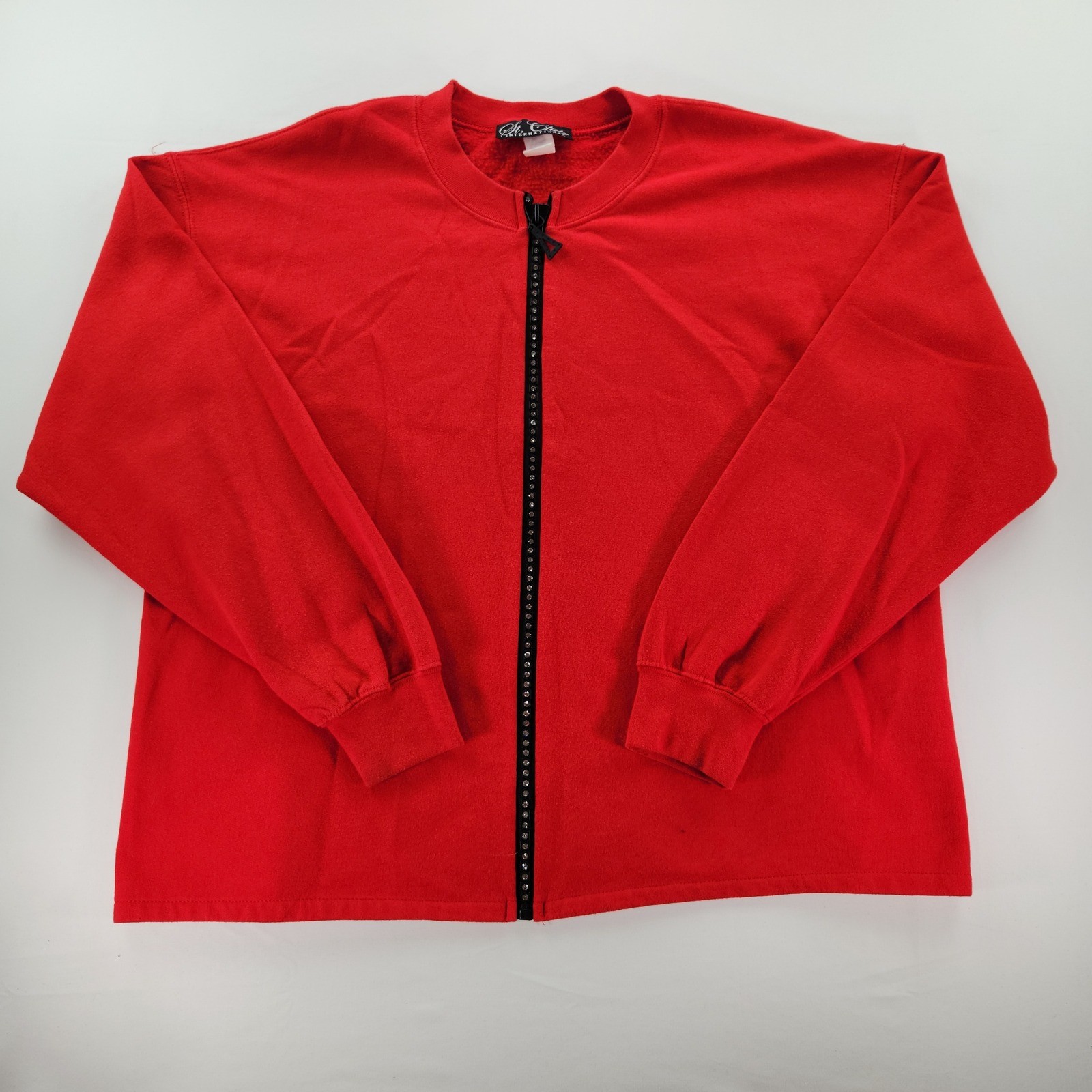 Vintage St Clair Full Zip Rhinestone Sweatshirt Women’s Large 90s EUC