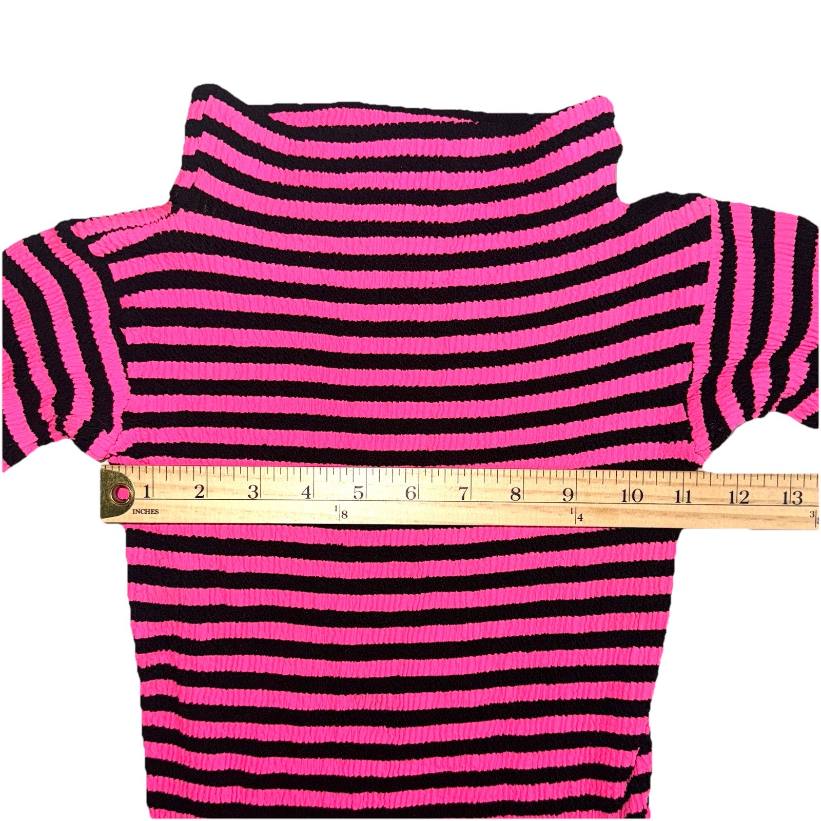 Vintage 80’s Bodycon Pink And Black Striped Dress Small/Medium