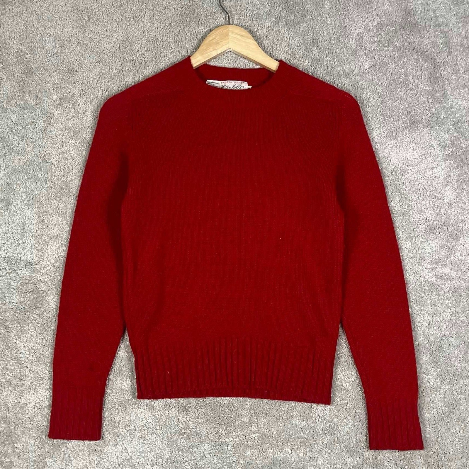 Vintage Lord & Taylor The Boys Shop Red Wool Blend Crewneck Sweater Size 16