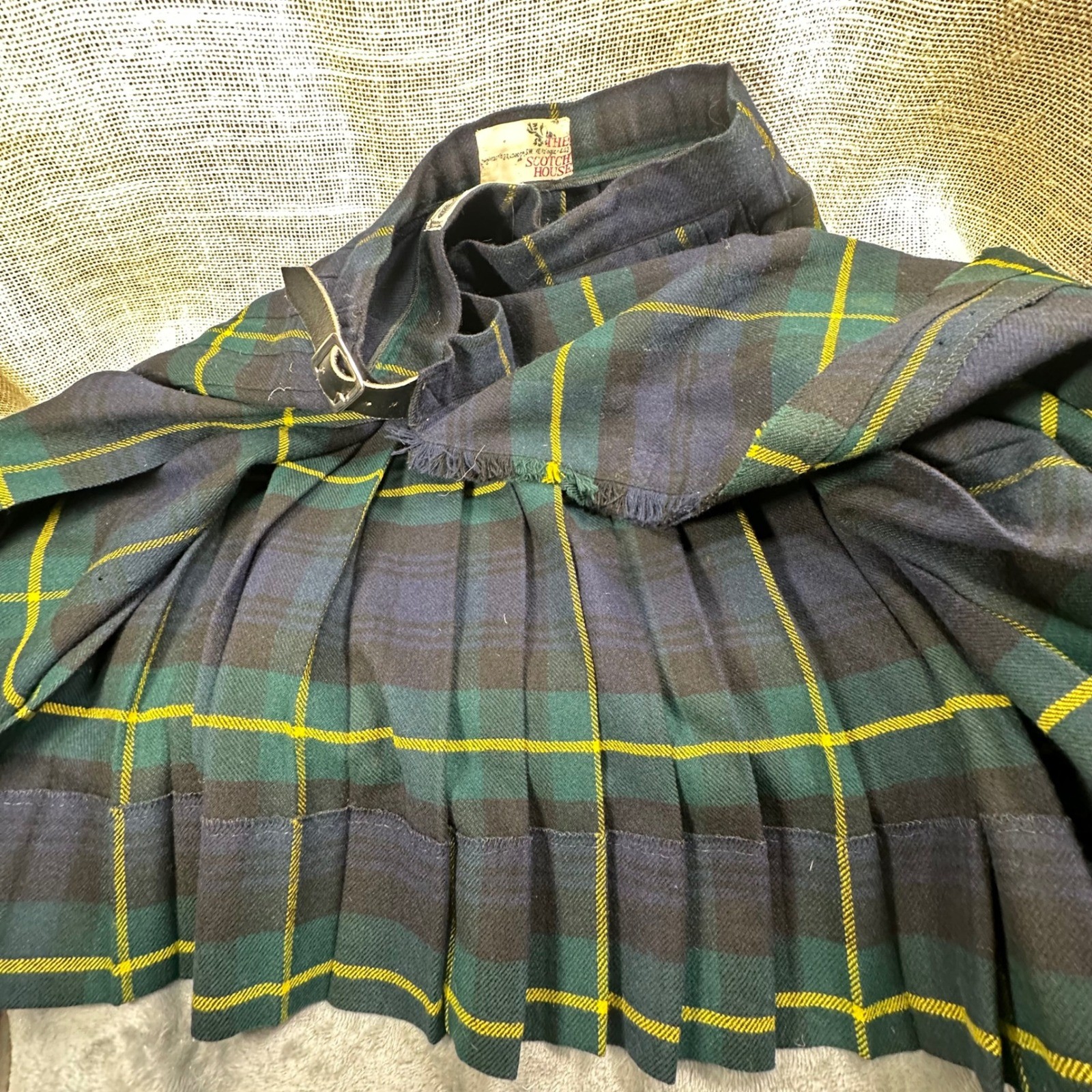 Scotch House Wool Kilt Gordon Tartan Skirt Black Watch Tartan Womens 20 Scotland