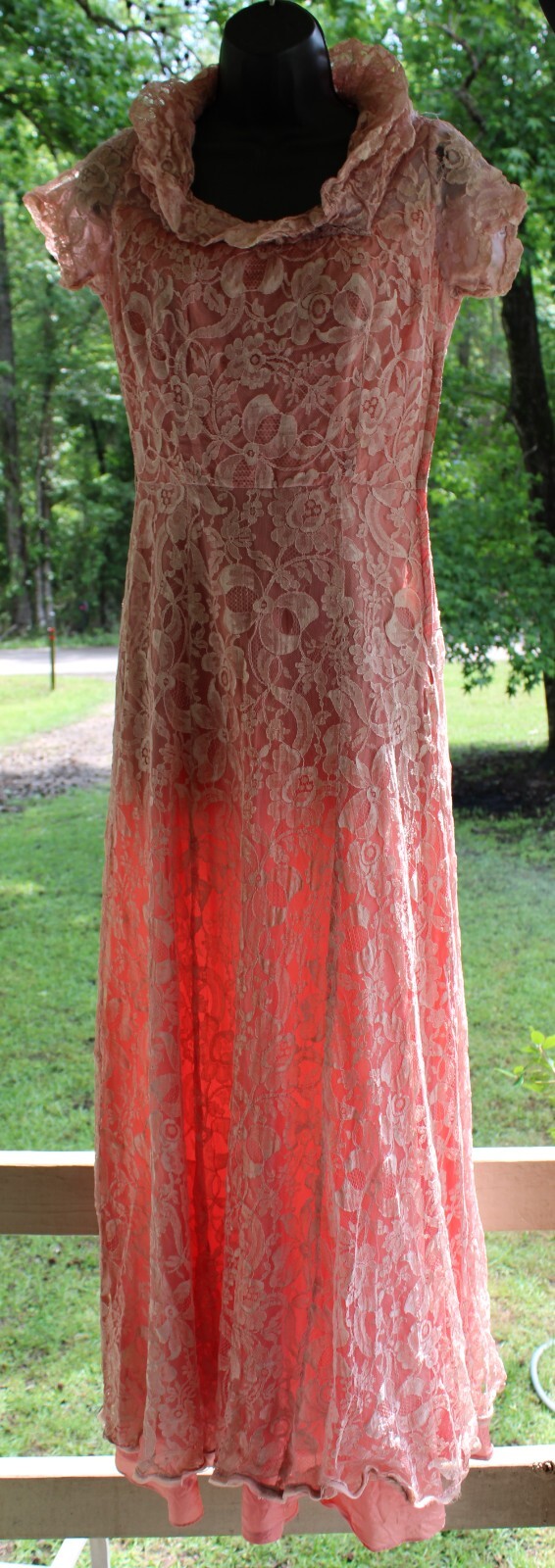 ALL LACE & TAFFITA FULL LENGTH DRESS TAGGED LADIES INTERNATIONAL Workers UNION