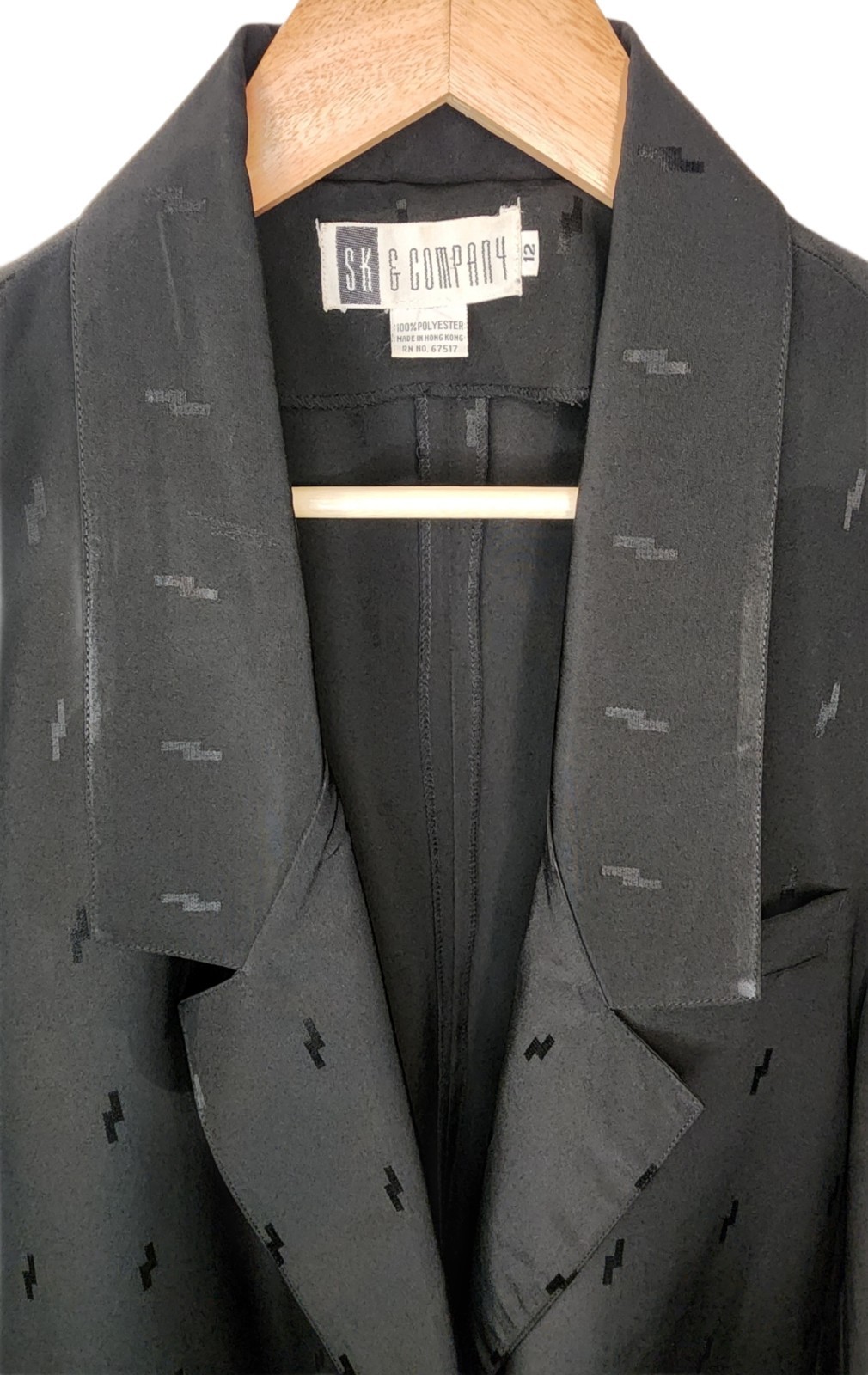 Vintage 80s SK & Company Embroidered Bolt Design Lightweight Blazer Women’s 12