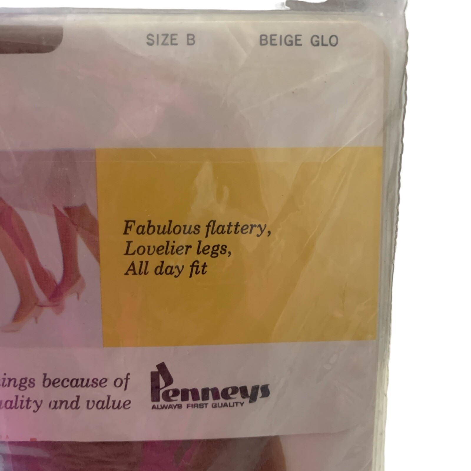 JC Penney Gaymode Cantrece II Stockings SIZE B GARTER Beige Glo Stretch 3 PACK