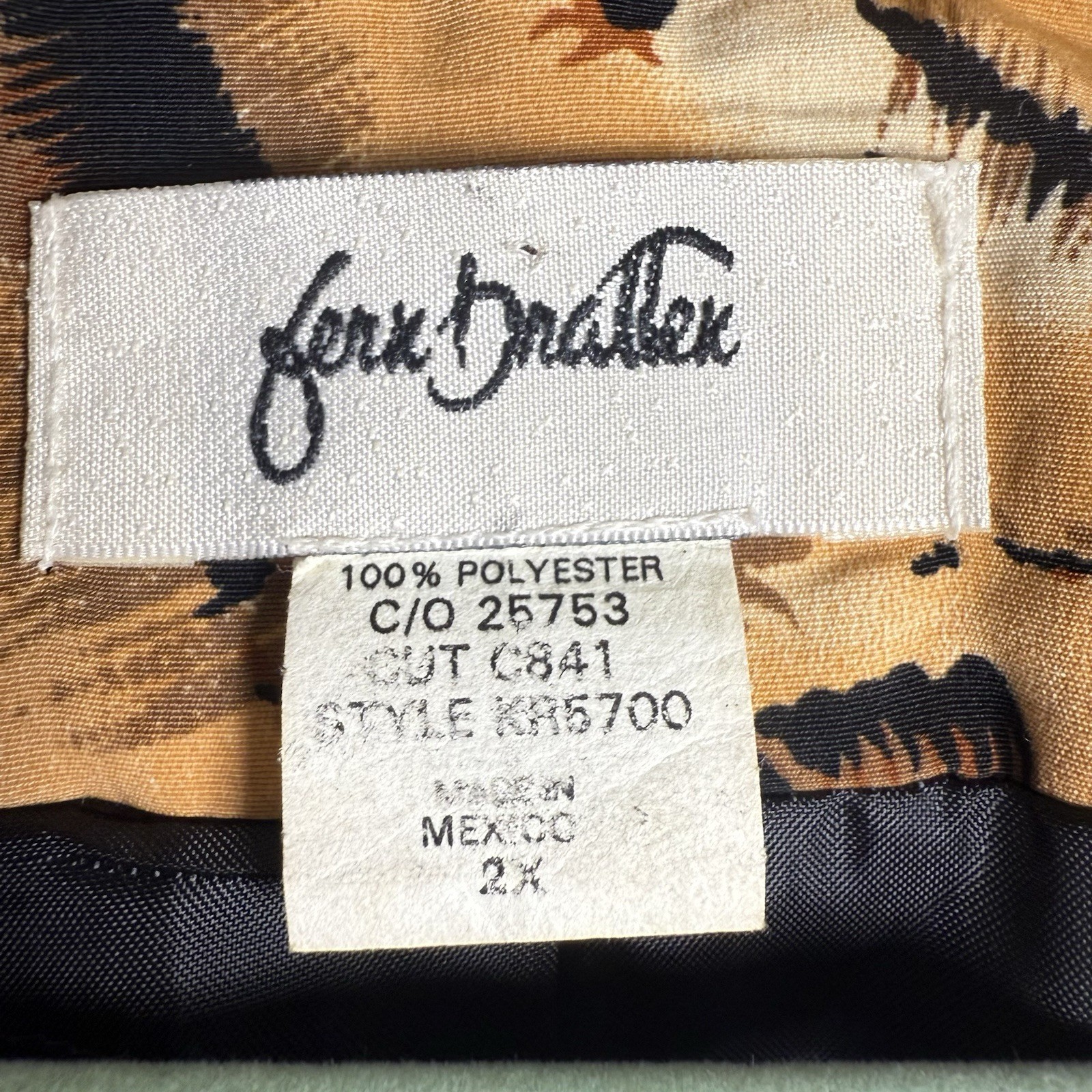 Vintage 90s Fern Bratten Bomber Jacket Leopard Animal Print Black Brown XL/2XL