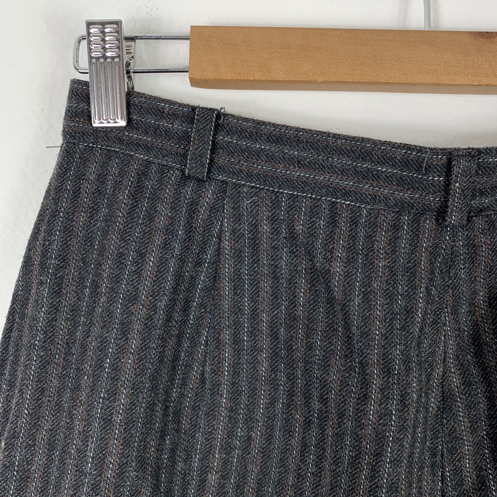 Vintage Size 12 Pants Wool Feelin Jazzie Tapered Leg Pleated Pinstripe Trousers