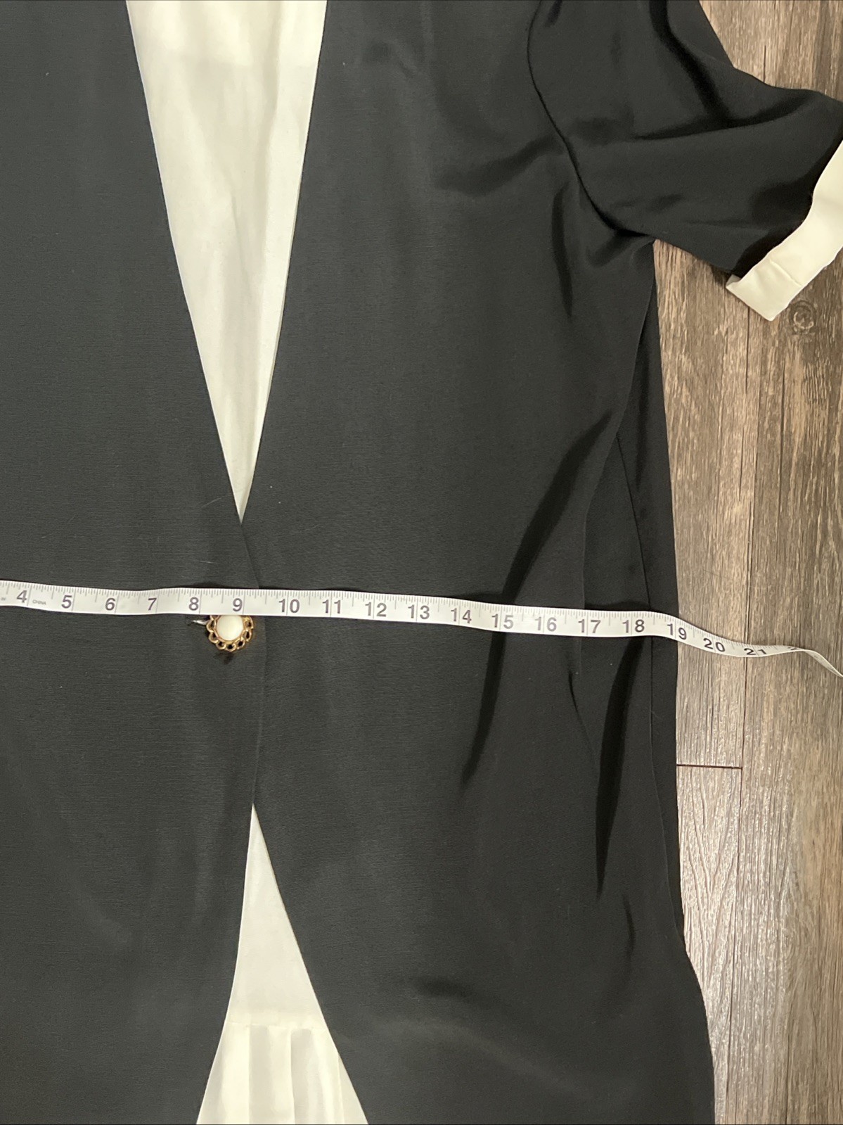 Vintage 80’s Drop Waist Office Midi Dress Petite 6 Black White Made USA