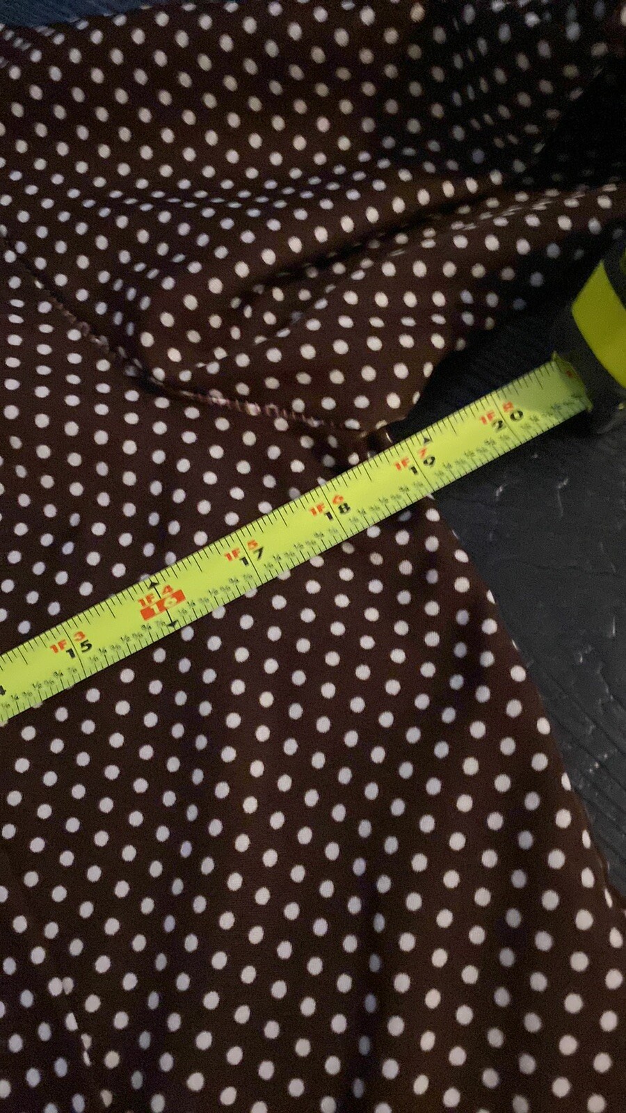 Lee Mar Blouse Women’s Vintage Size 12 Polka Dots Brown White VTG