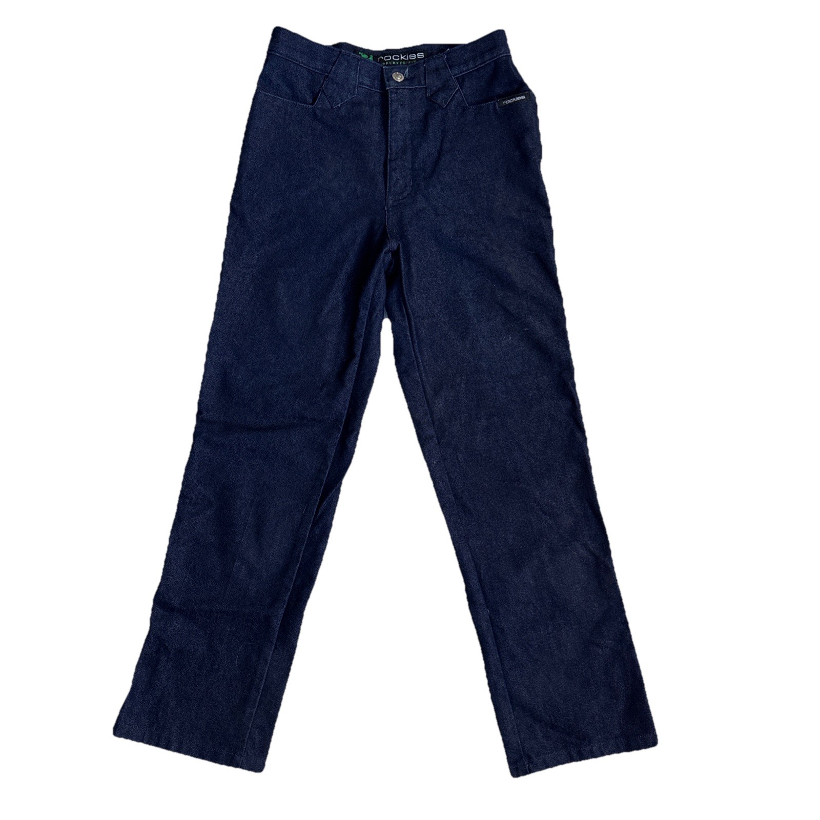 Vintage Relaxed Fit Rockies Jeans Bareback Dark Wash Western 80s Rodeo 28L B8,B9