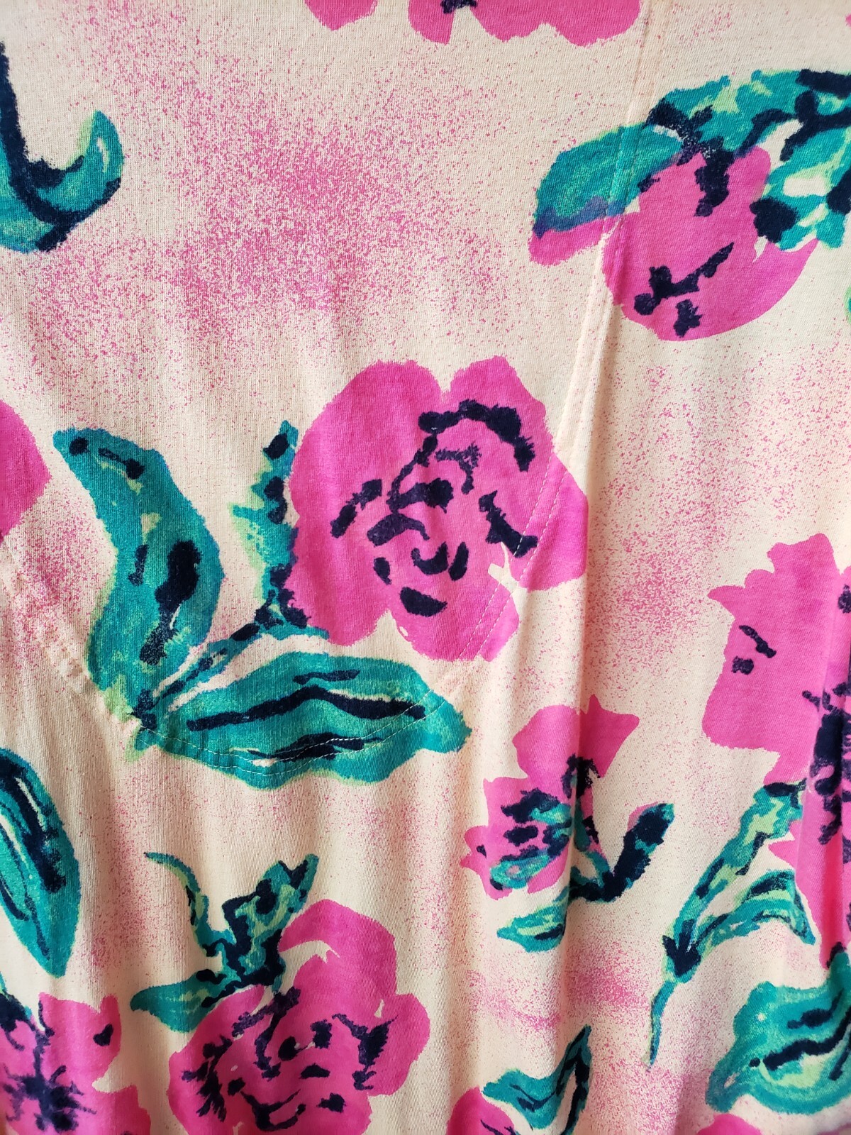 VTG 90s Carole Little Sport Large Multicolor Floral Print Twin Set Top Cardigan
