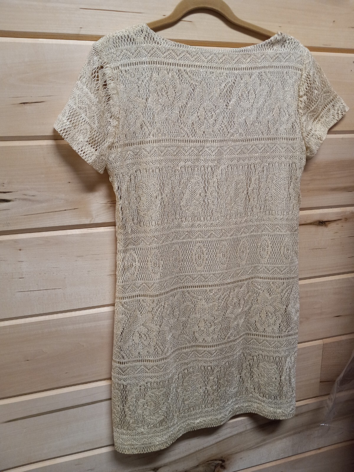 Vtg. Giorgio Saint Angelo Cream & Gold Sheath Dress Size 7/8. #A