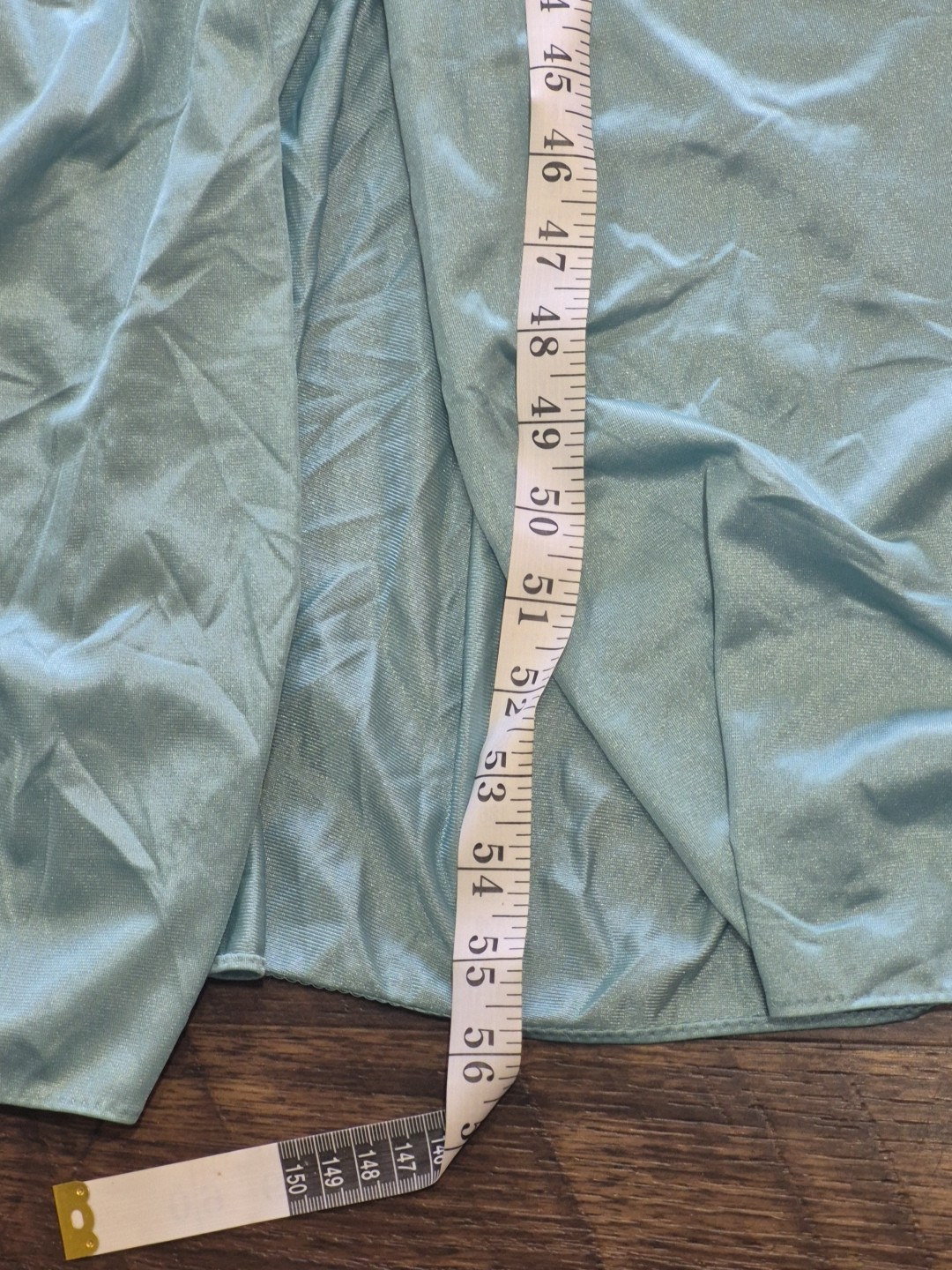 Vintage 1970s Maidenform Dreamwear Maxi Nylon Robe Dusty Blue Large USA Made