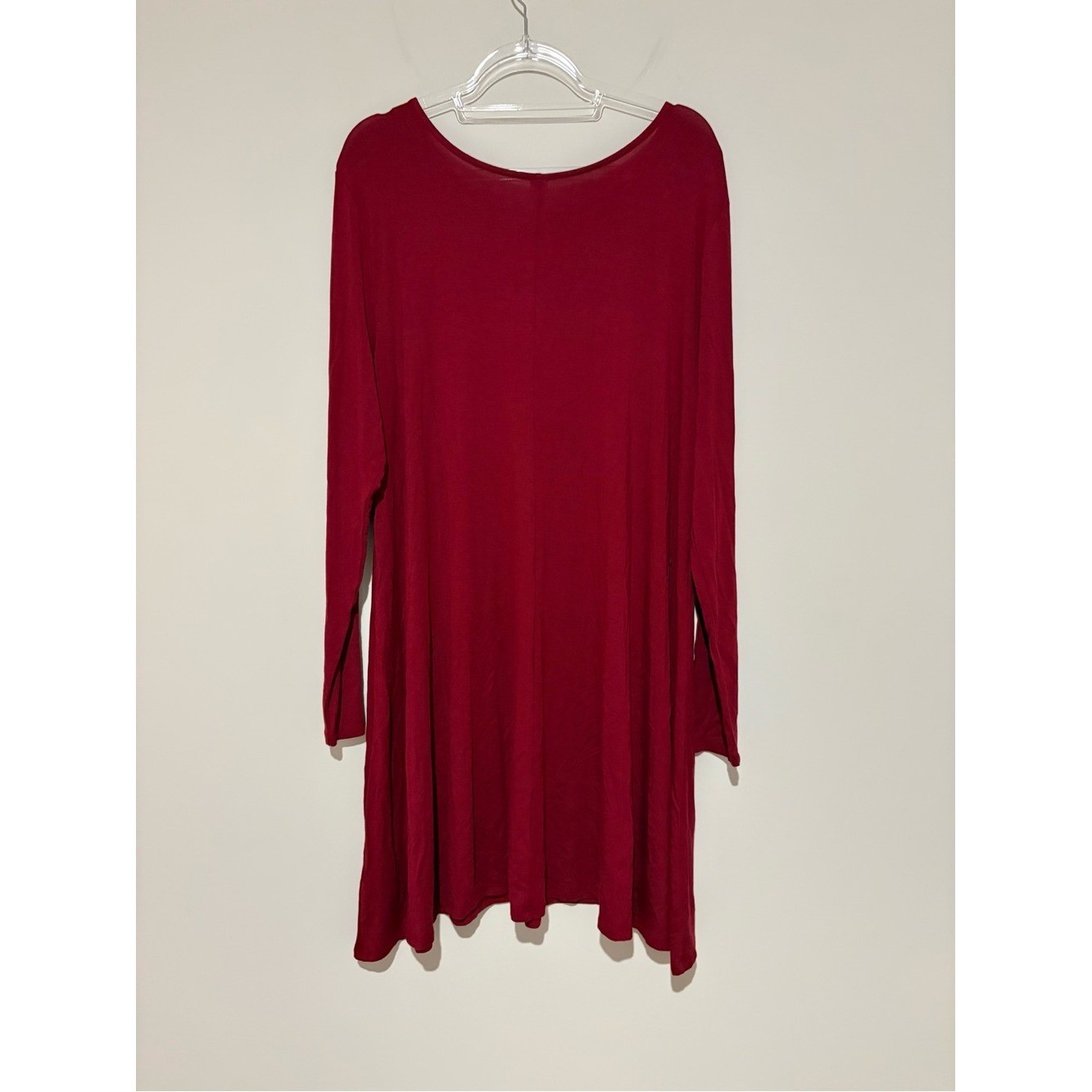 Old Navy Long Sleeve knit swing dress gosh garnet red size XL