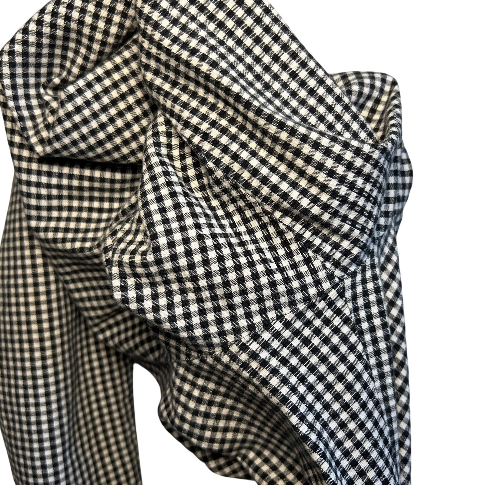 VTG 90s David Brooks Gingham Pants 8 29 Black White Retro Plaid Cigarette Slacks
