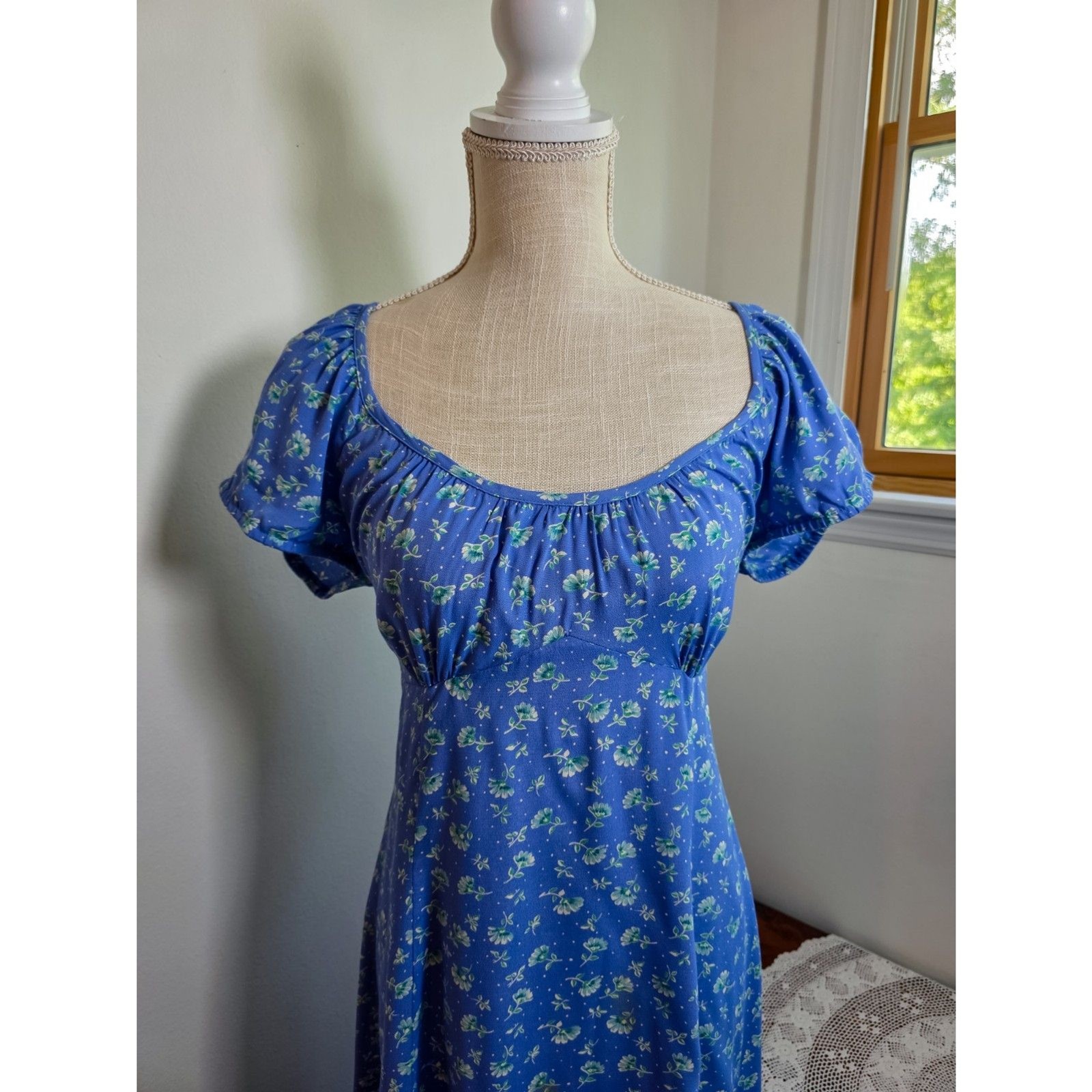 Vintage Moda International Floral Cottagecore Milkmaid Maxi Dress