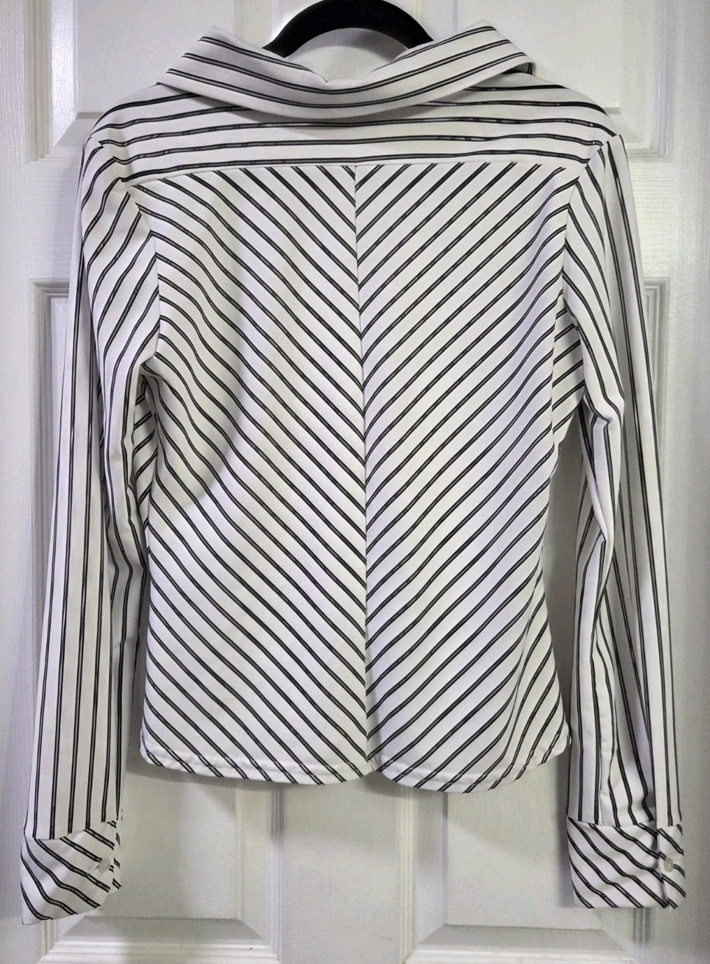 Vintage Funhouse Chevron Optical Illusion Striped Top Size L 90s Y2K USA MOD