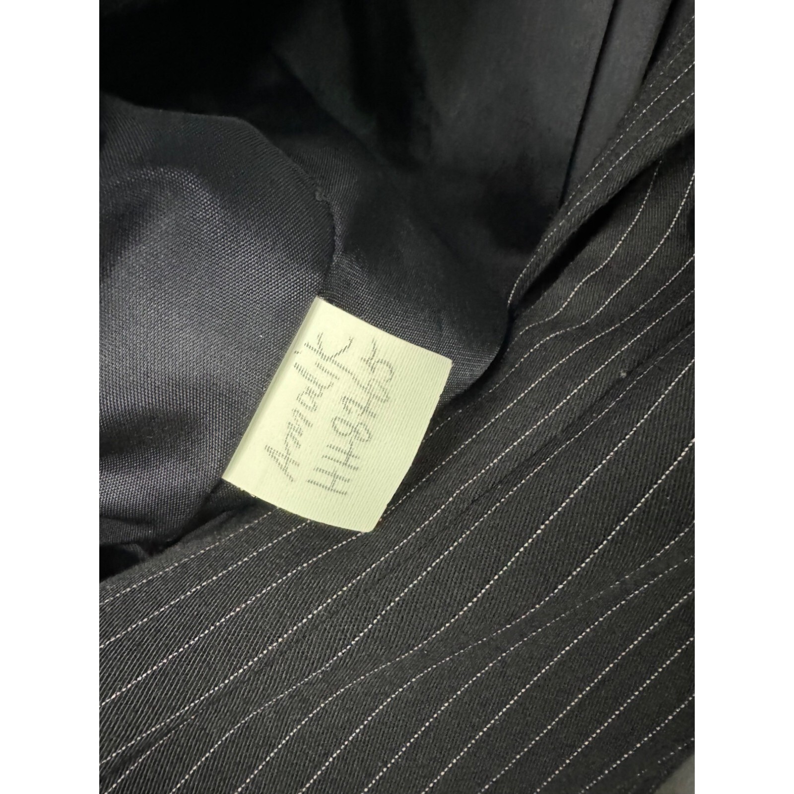 VTG Francine Browner Double Breasted Coat Dress SZ M? Black Pin-Striped 90s