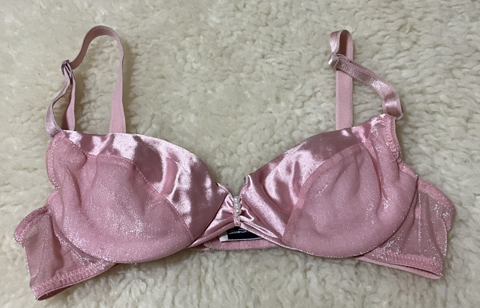 Vintage Oscar de la Renta Lingerie Liquid Satin Caress Shiny Second Skin Bra0163