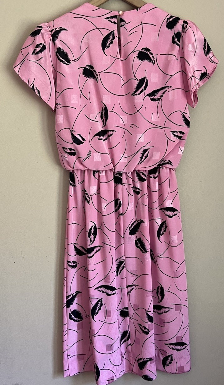 Vintage Dress 1970s 1980s Floral Secretary Womens Size Petites 4 4P Lady Carol