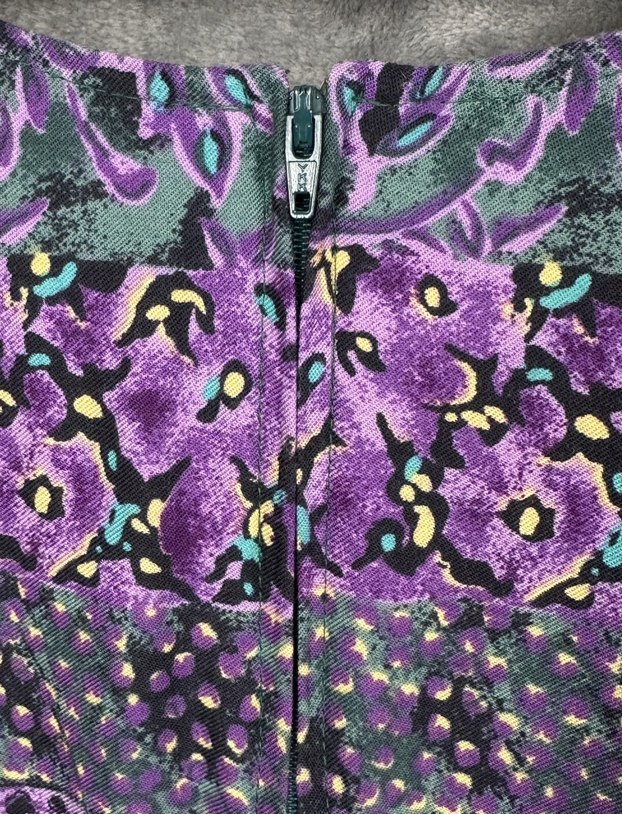 Vintage Terri Ellen Dress Womens 18 Tall Green Purple Rayon Blend – Missing Belt