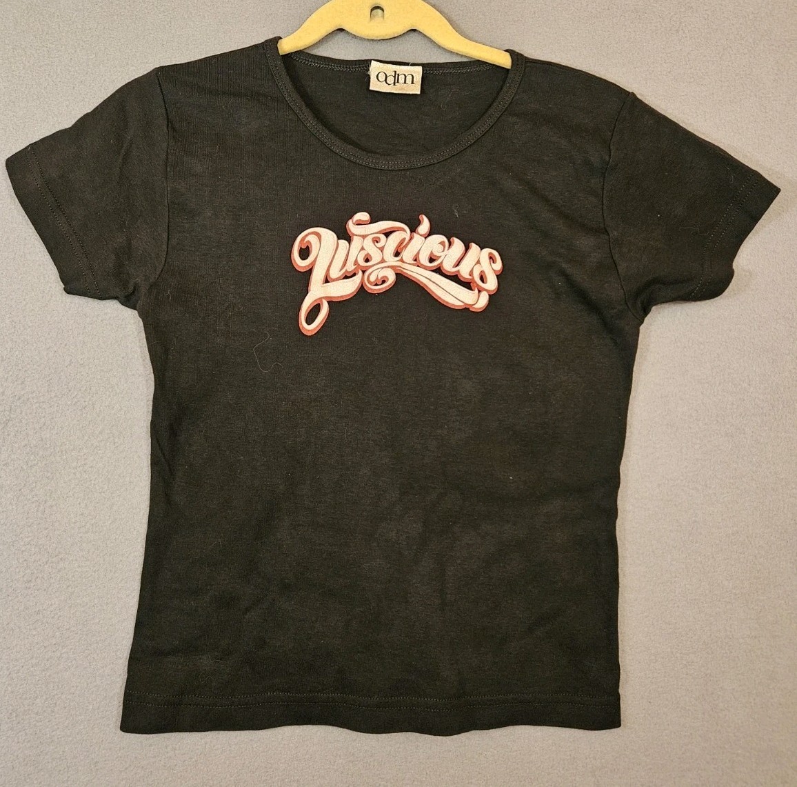 Vintage ODM Latina Glitter Shirt Luscious Tight Crop Naughty Fun Unsized