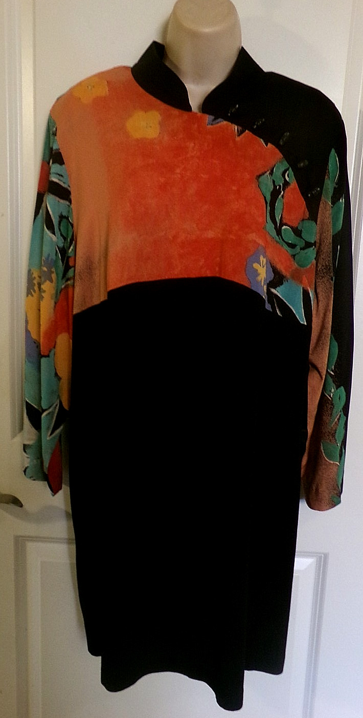 VINTAGE SHARON ANTHONY WOMAN RAYON DRESS/ORIENTAL – See Description for Size