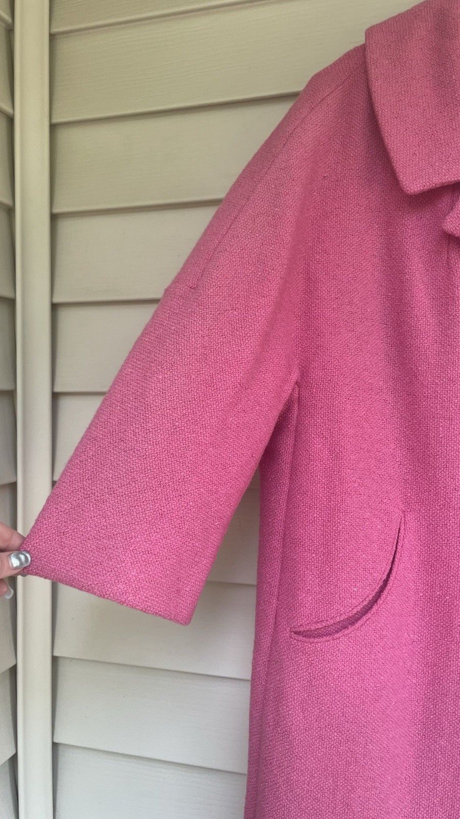 Zelinka-Matlick 50s Bright Pink Boucle Swing Coat Jackie O Barbiecore Elle Woods