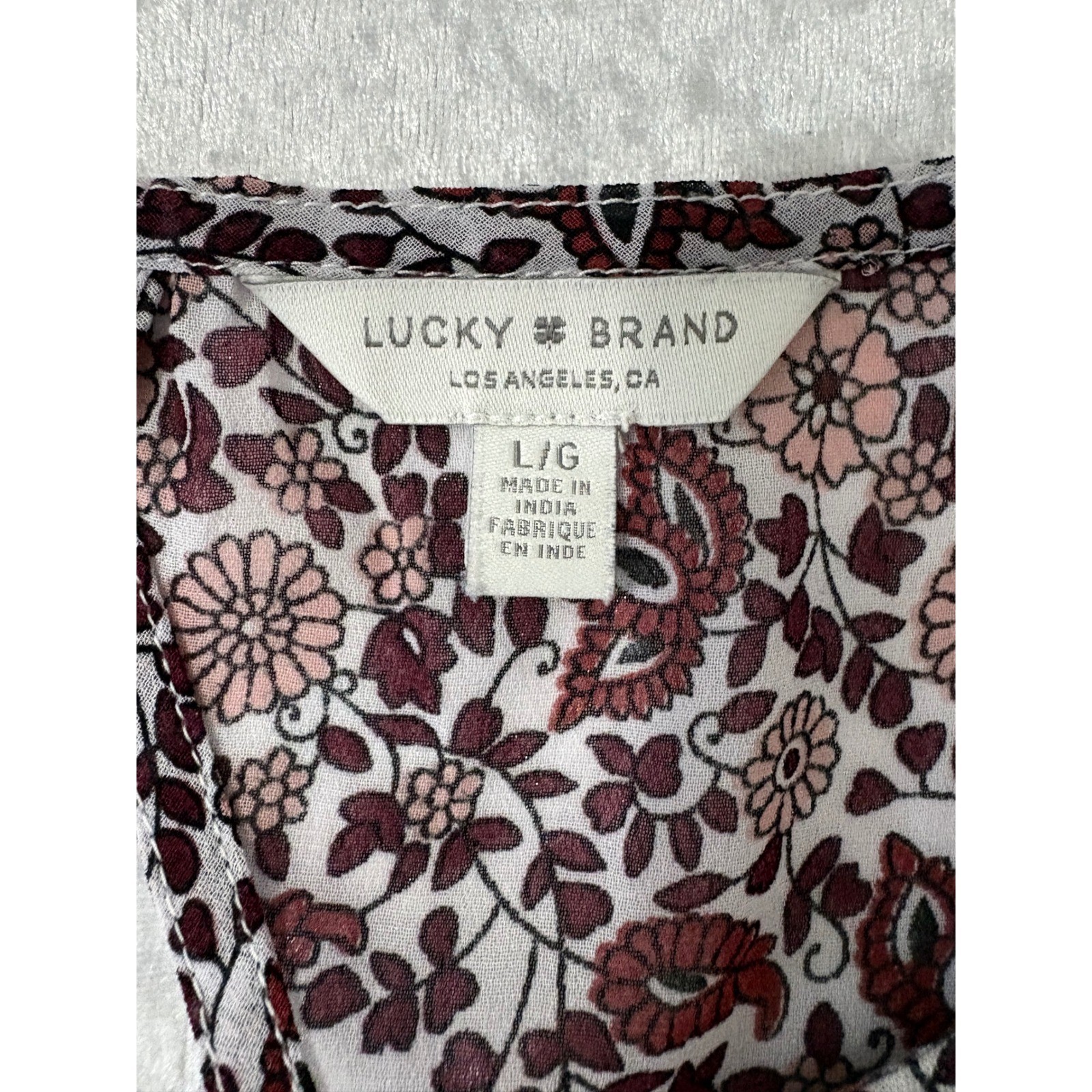 Lucky Brand Y2K Boho Fairycore Floral Puff Sleeve Top Cottagecore Indie Sleaze
