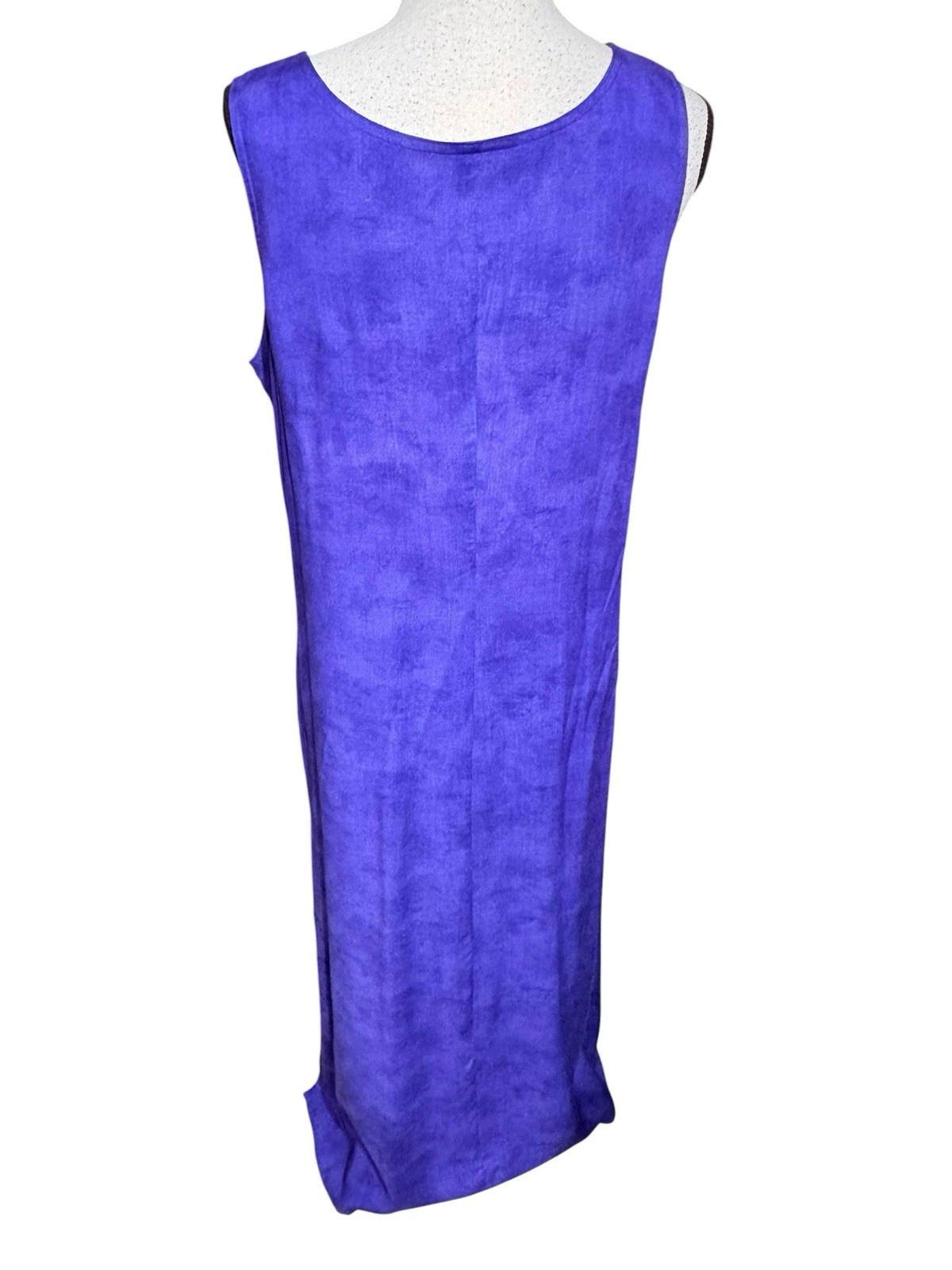 Vintage NINO WONG CA Long Maxi Dress And Shirt Set Purple Art USA Sz M Vacation