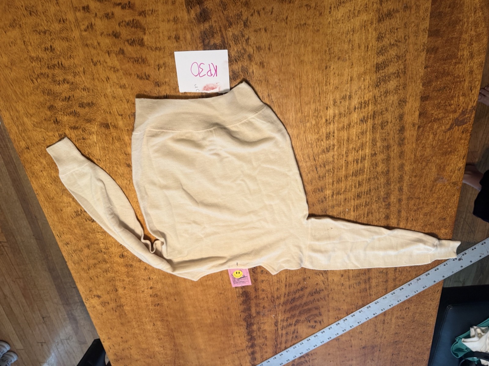 VINTAGE1970S WHITE JAEGER ALL WOOL SWEATER SIZE 32 KP30