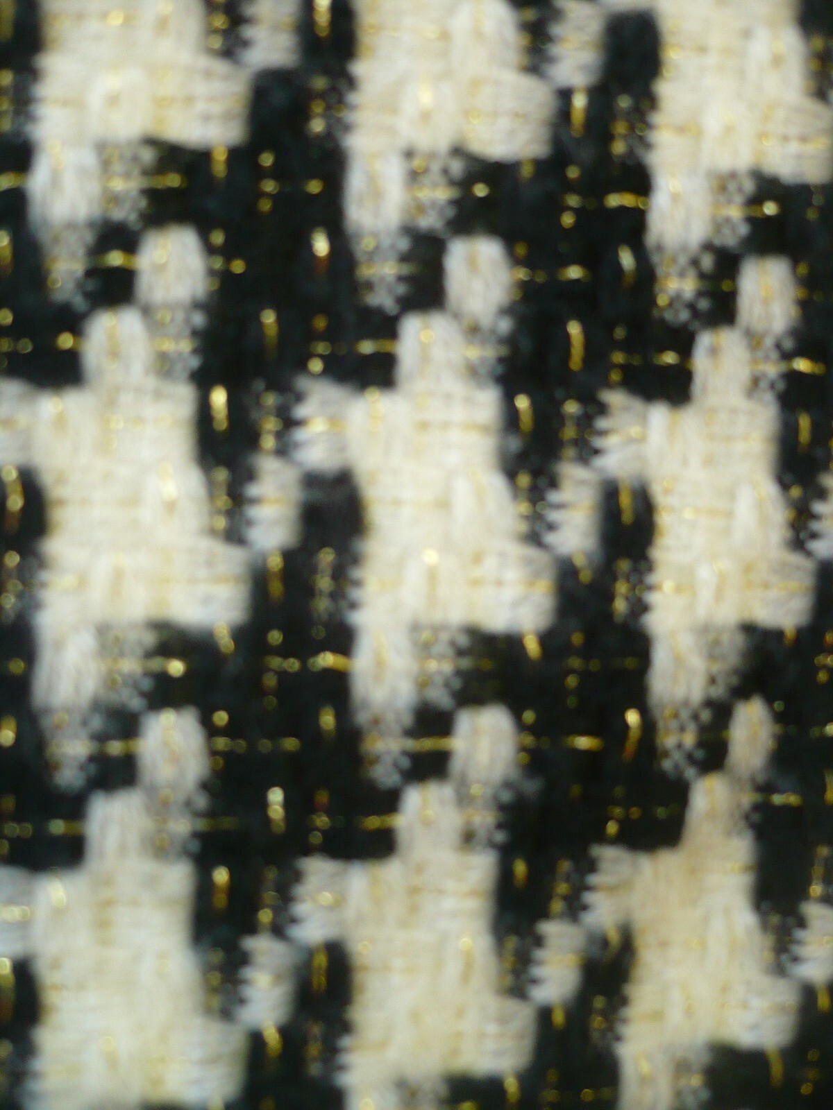 VTG HOUNDSTOOTH SPRING M L GOLD GLITTER CLUBWEAR BLACK WHITE STRAIGHT KNEE SKIRT