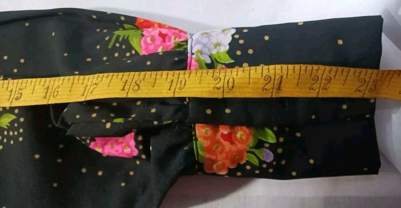 Vintage Karl Logan Long Sleeve Shirt My Cup Of Tea Black & Floral Size 9
