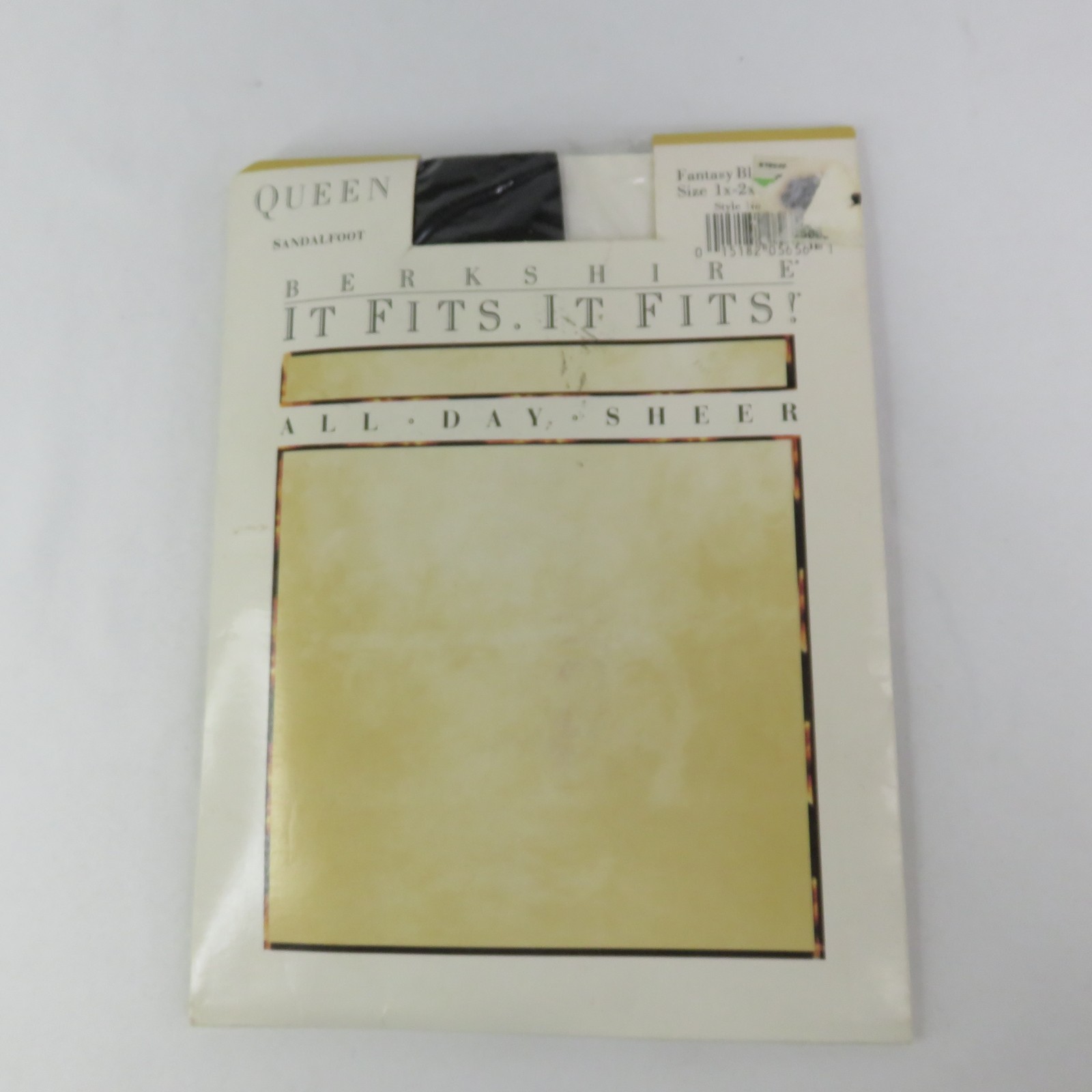 Vintage Berkshire It Fits All Day Sheer Pantyhose Size 1x-2x Fantasy Black NOS
