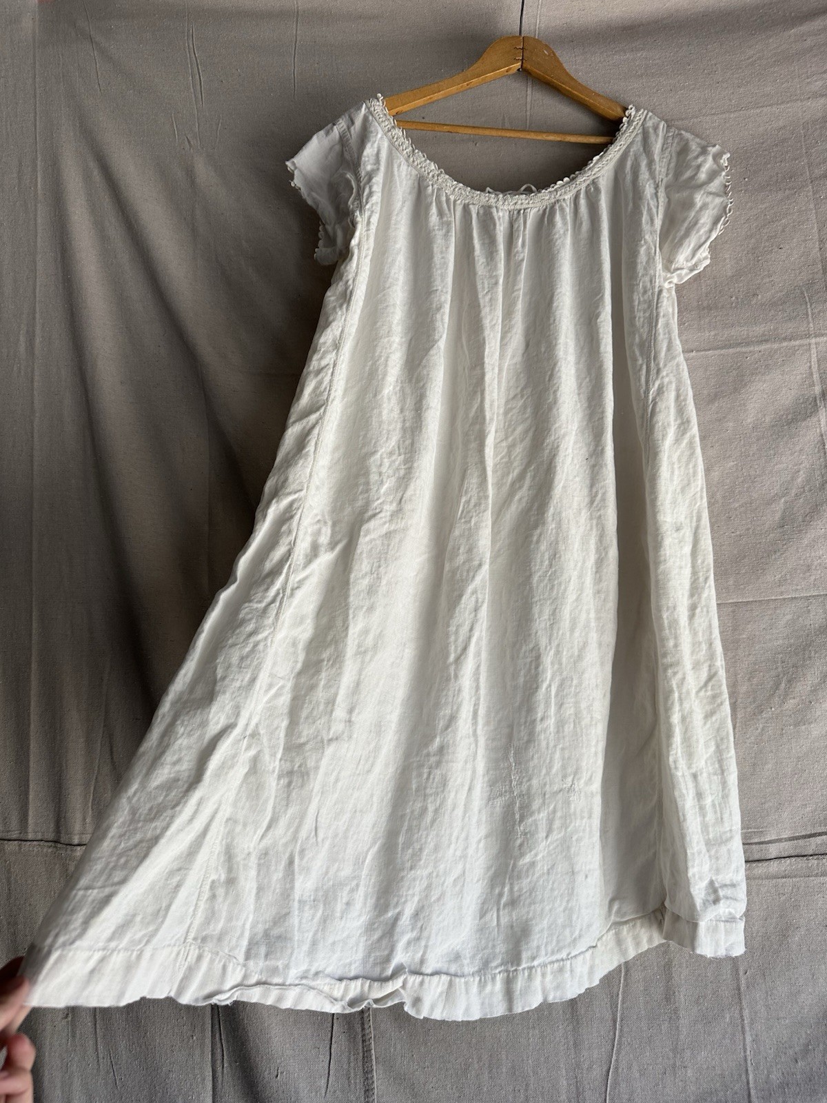 Resale Lot Antique 1900s French Dress Linen Cotton Printed Women’s S M L